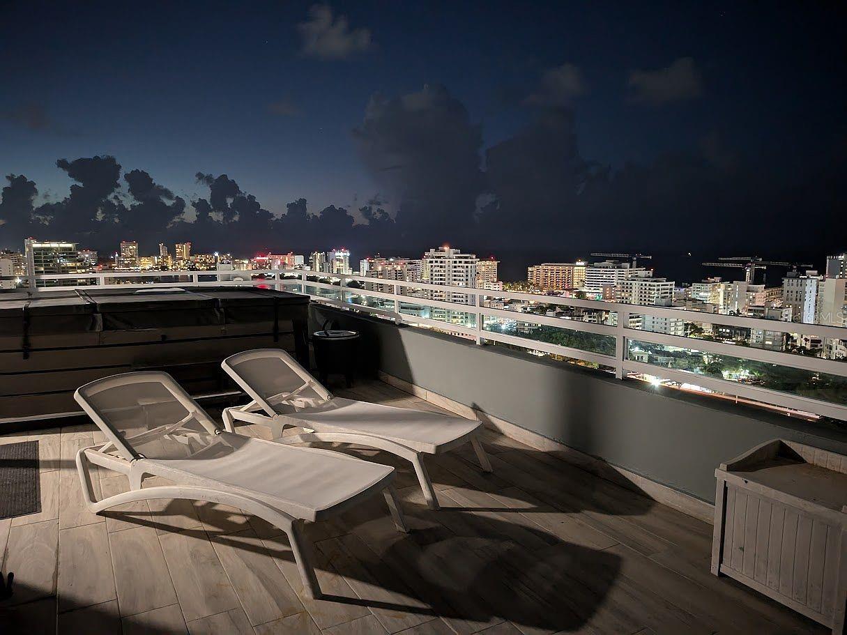 Private terrace  night city views