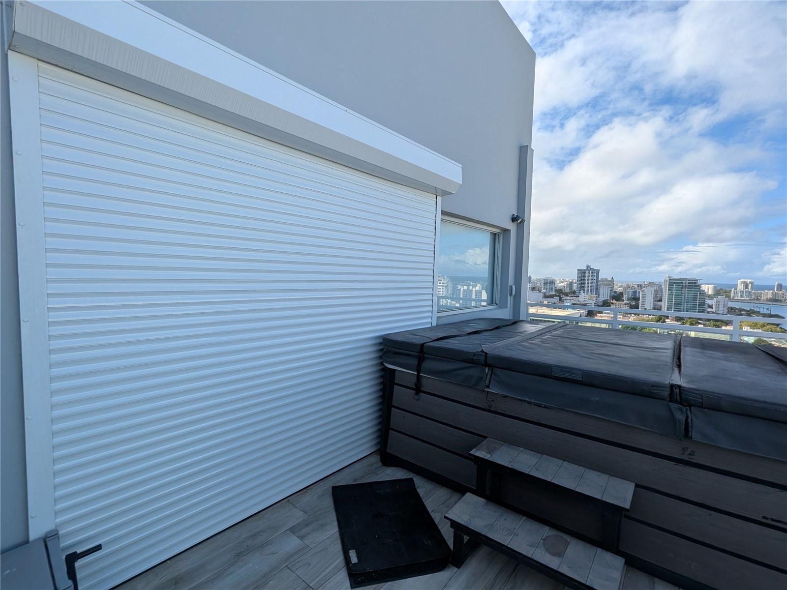Jacuzzi terrace  roll-down storm shutters