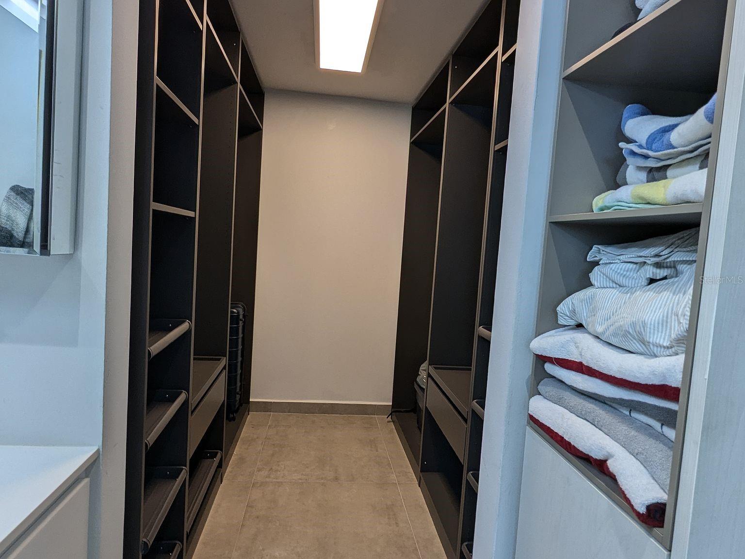 Walk-in closet  built-in shelving