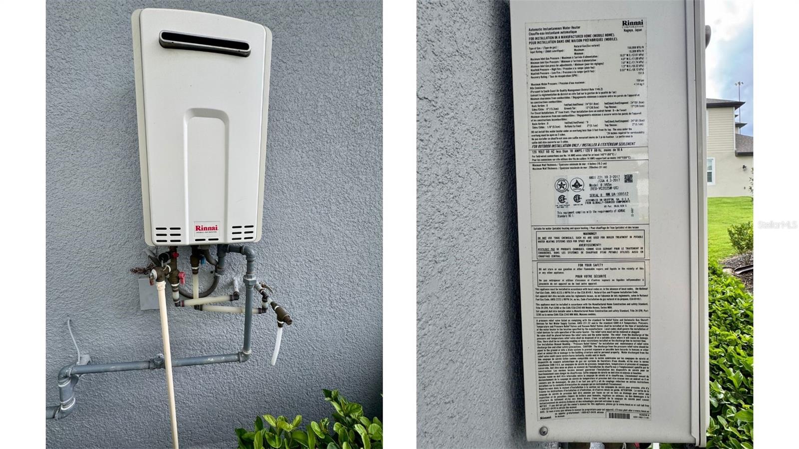 Rinnai tankless gas insta-heat water heater