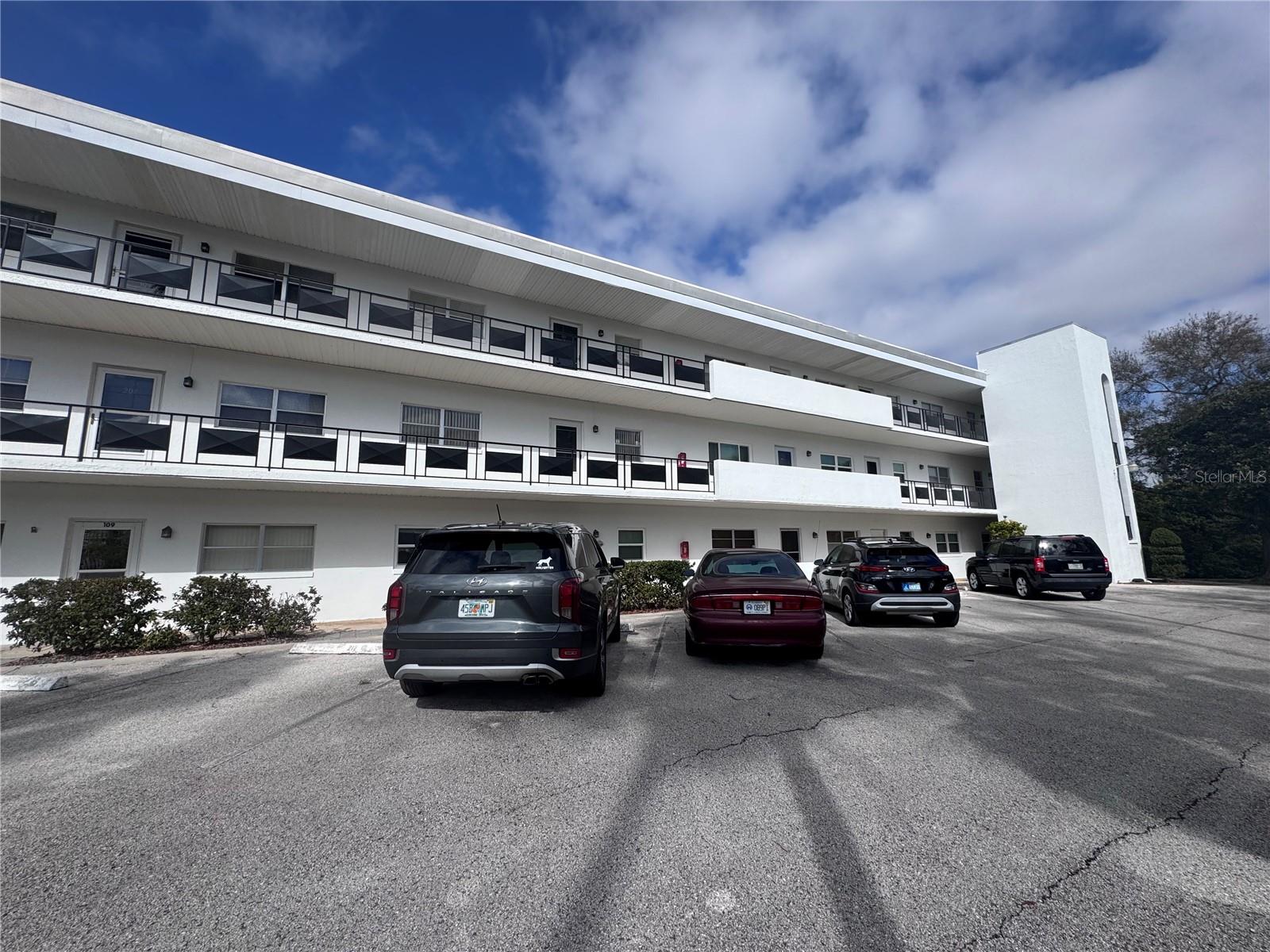 Front view of building
