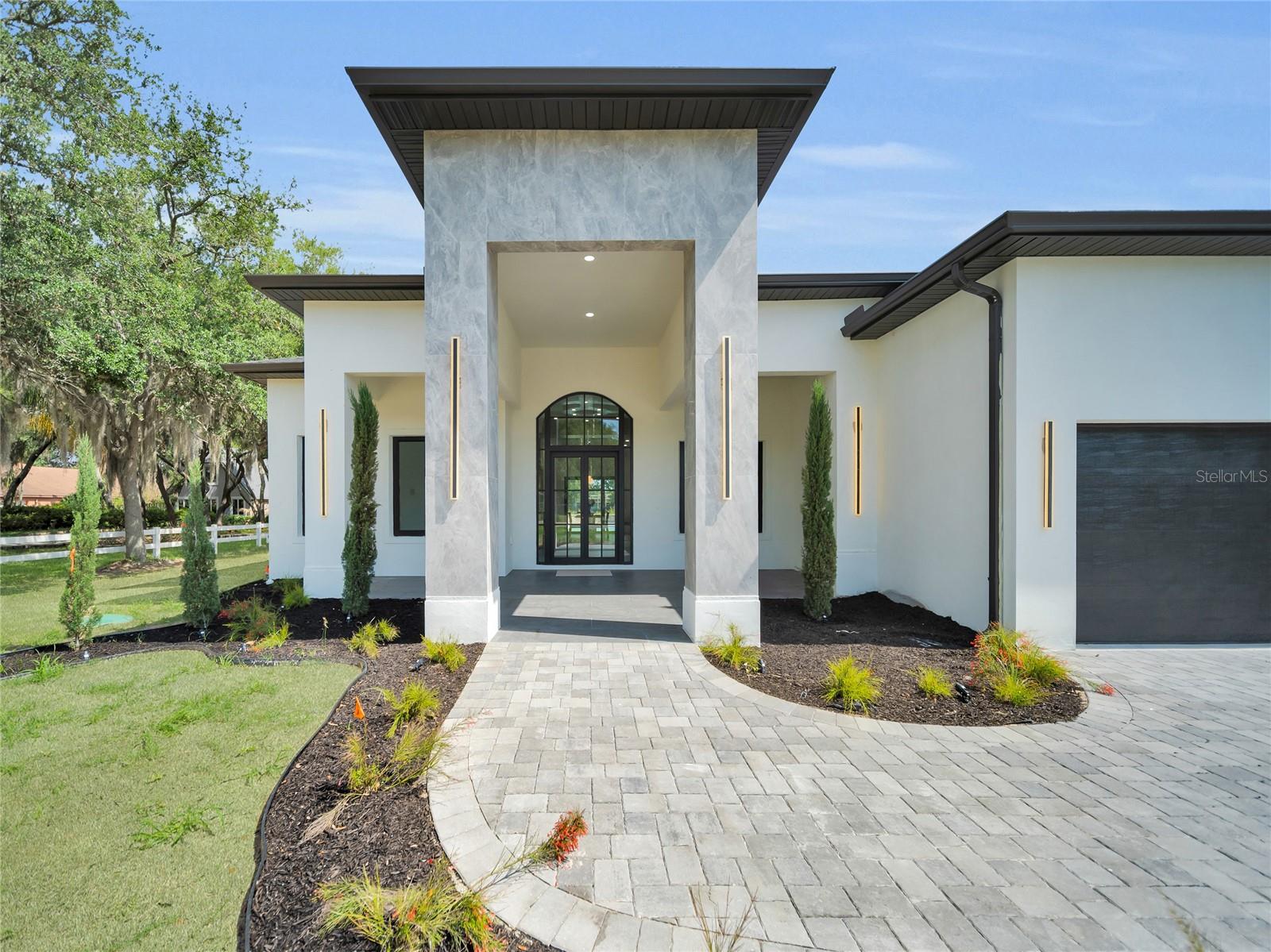 Grand covered front entry