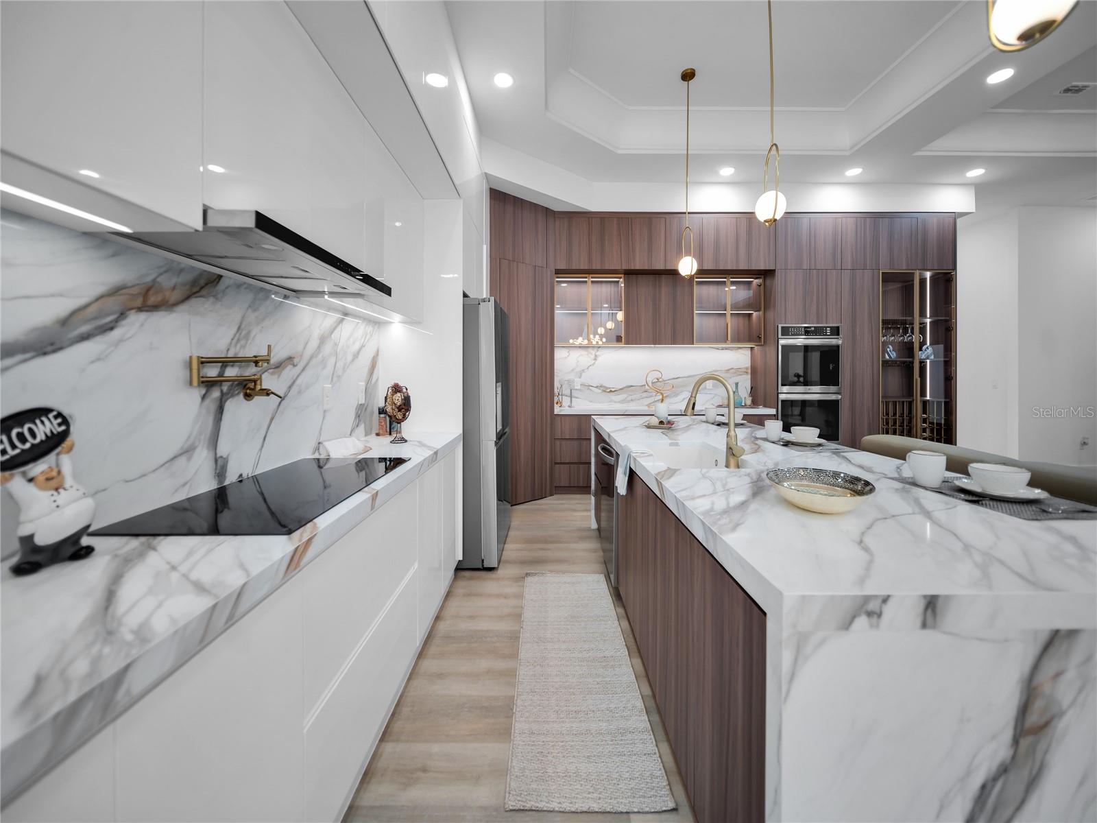 Gourmet kitchen with custom cabinetry