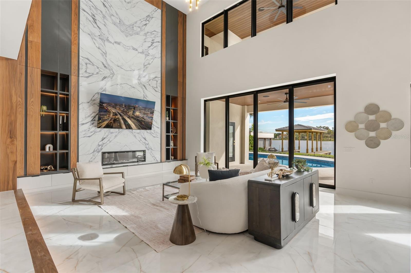 High end finishes throughout the property including porcelain tiles and feature walls