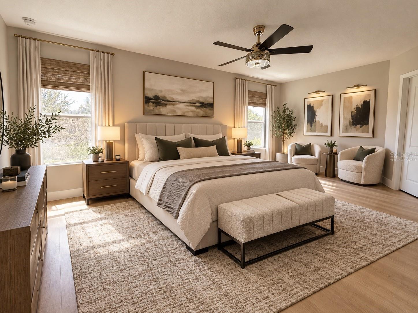 primary bedroom VIRTUALLY STAGED