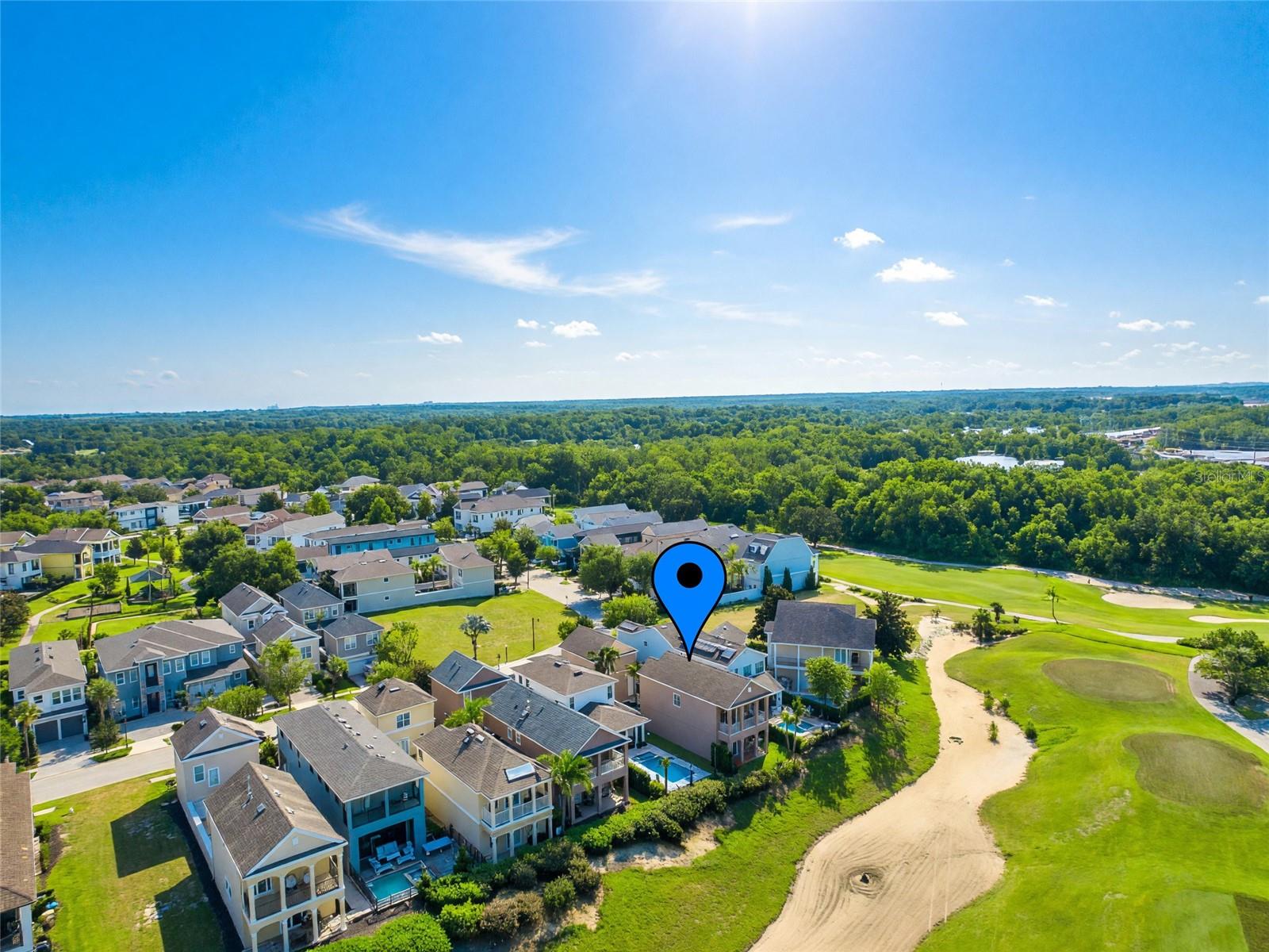 Aerial Shot/Home on the Golf Course