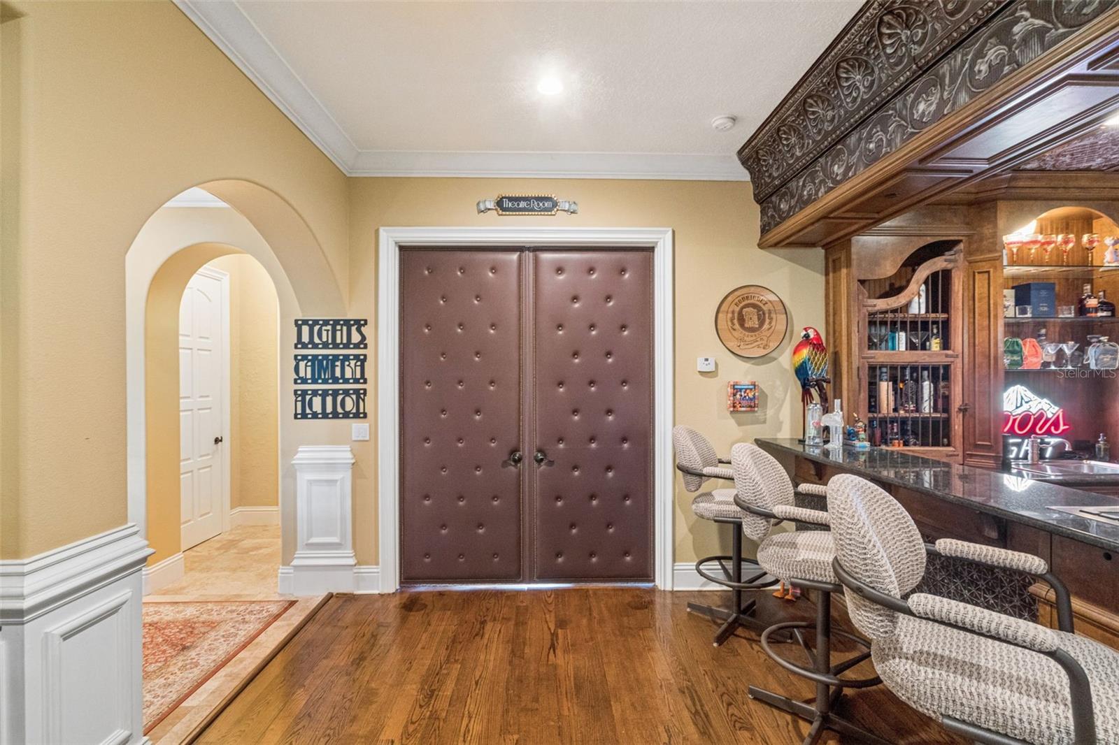 Theater room door