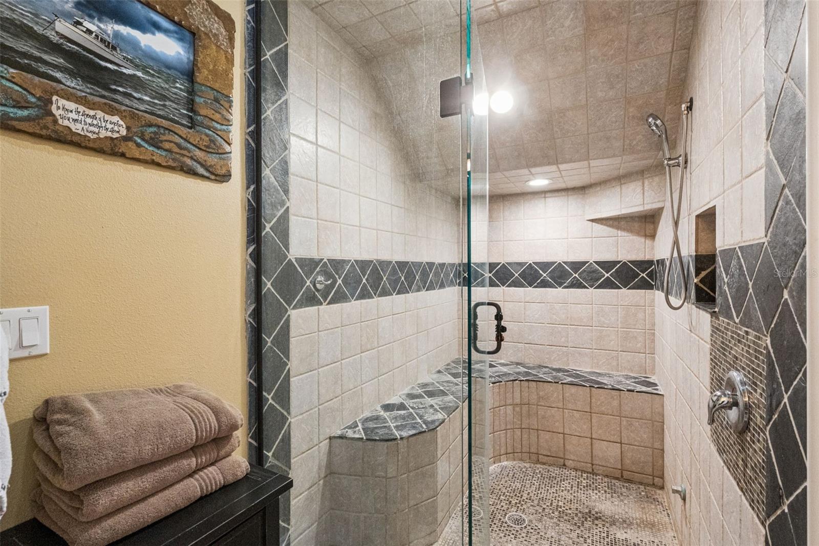1st Floor primary bath's steam room