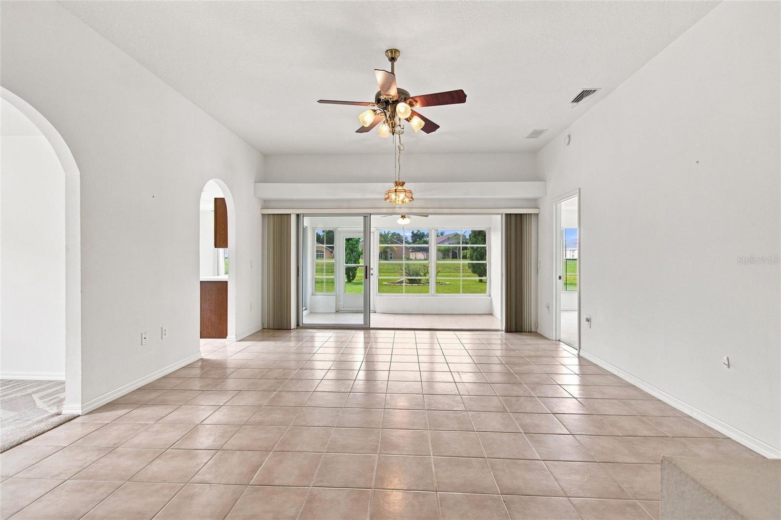 Tile floor in Great Room and Lanai