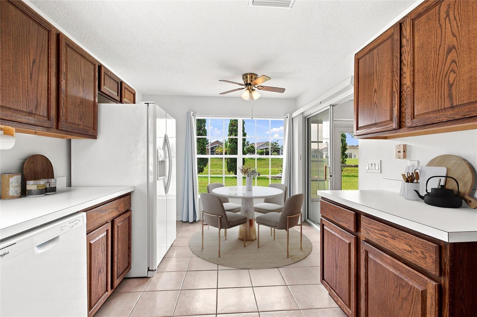 Virtually staged Eat-In Kitchen