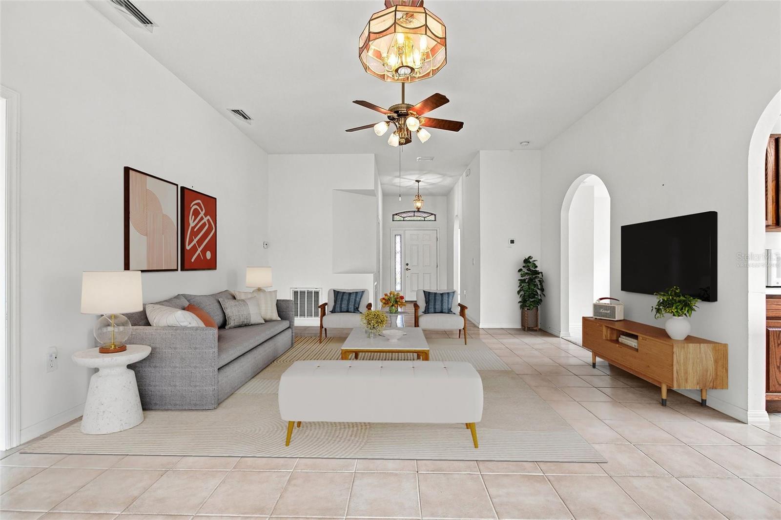 Virtually staged Great Room