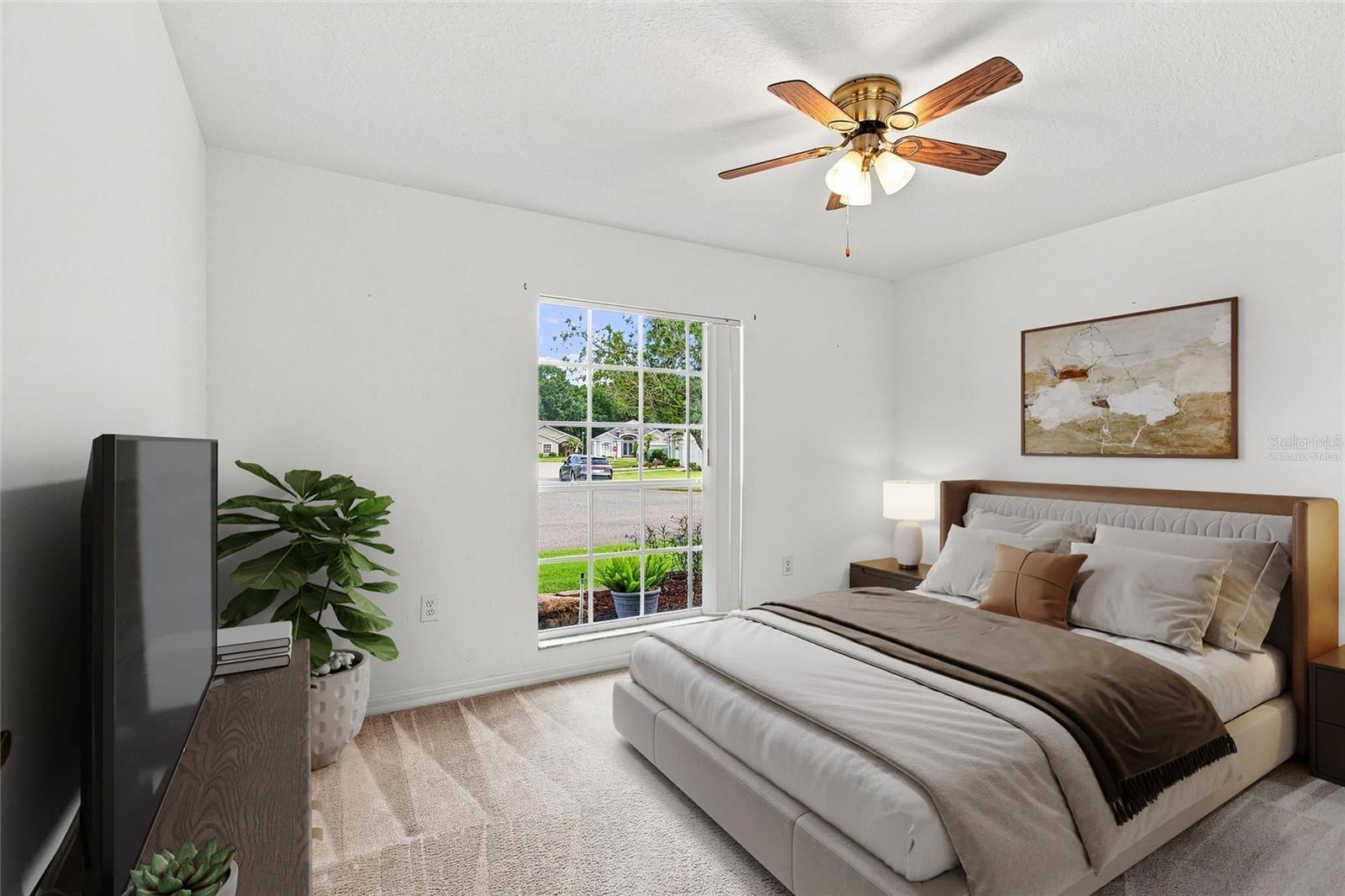 Virtually staged front guest room