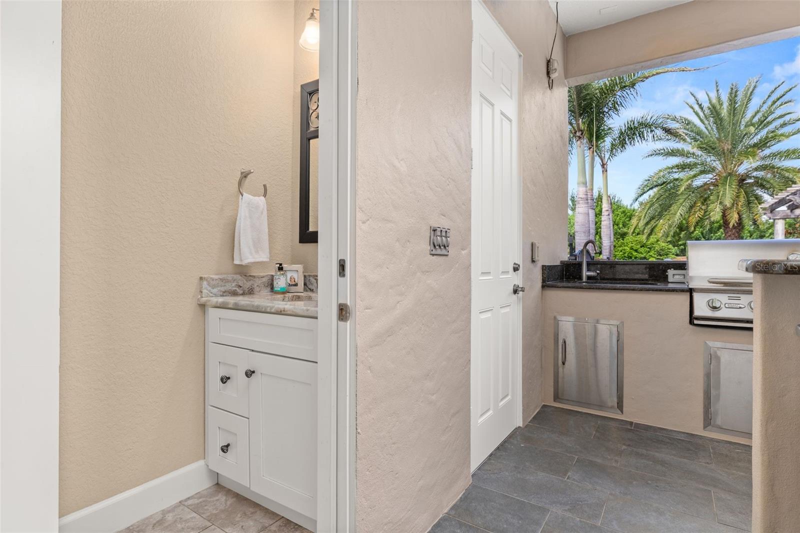 Half bathroom outside