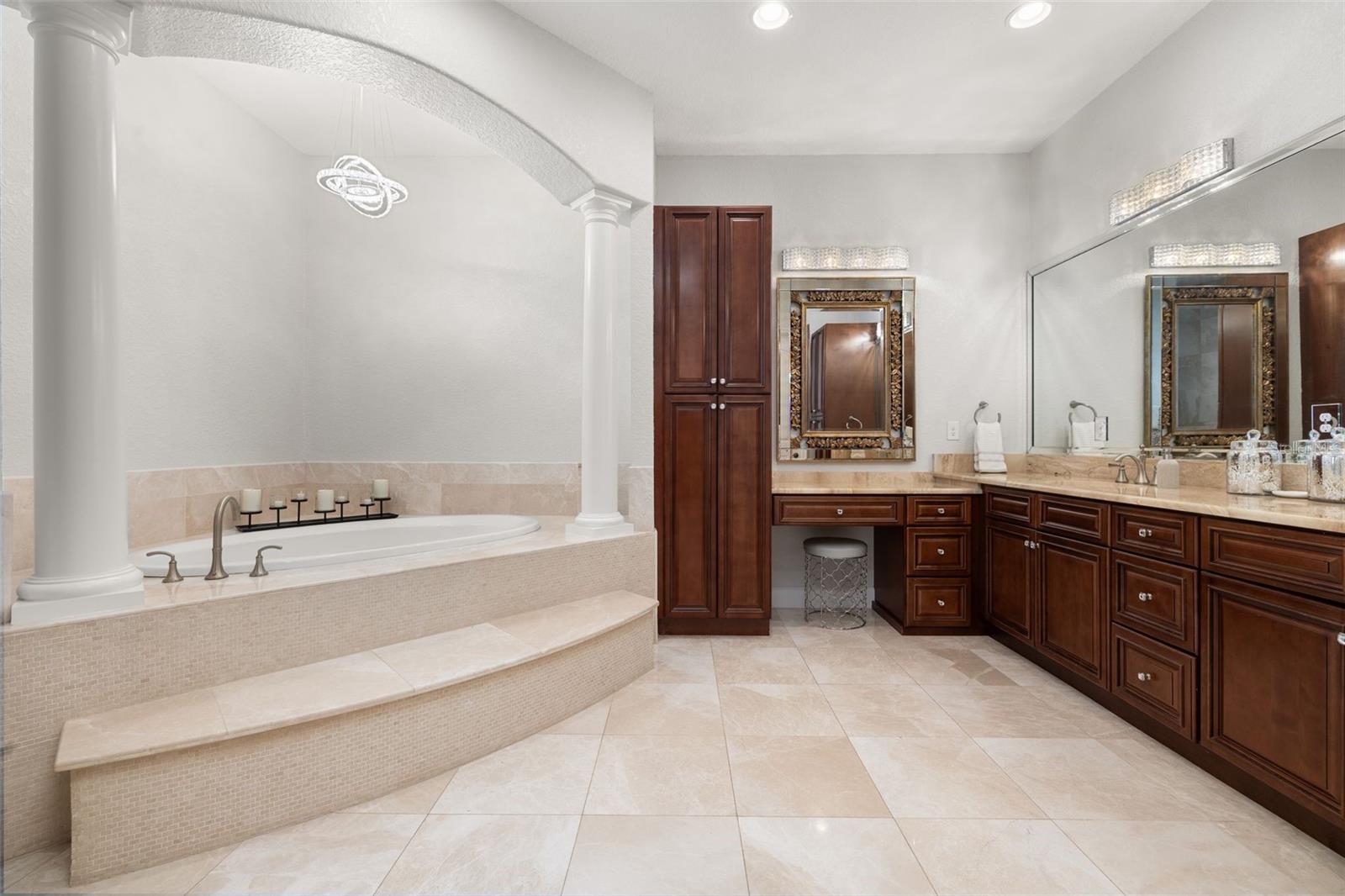 Primary bathroom with separate shower and tub
