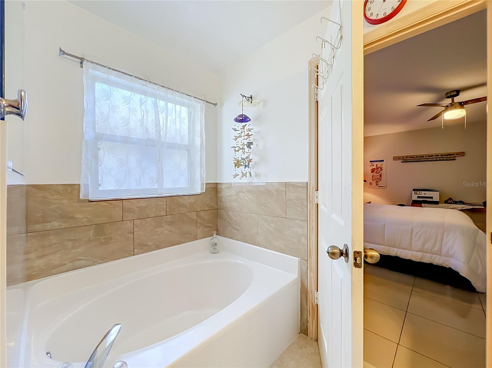 Soaking tub in Primary bathroom