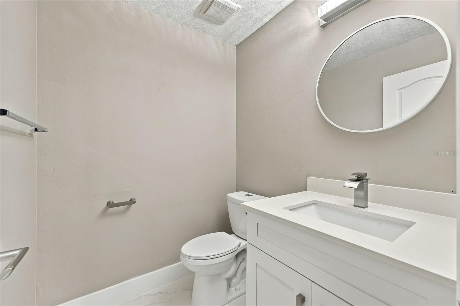 Second floor, 1/2 bath.