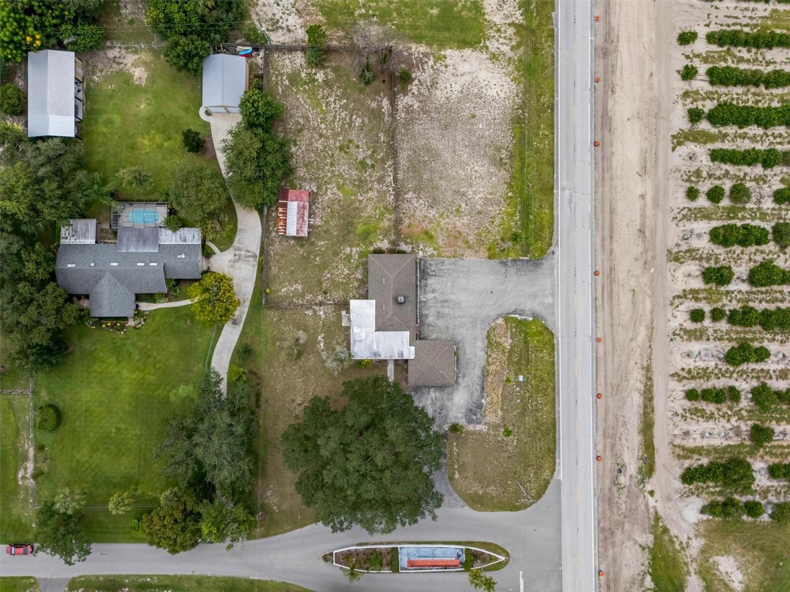 Aerial, corner lot
