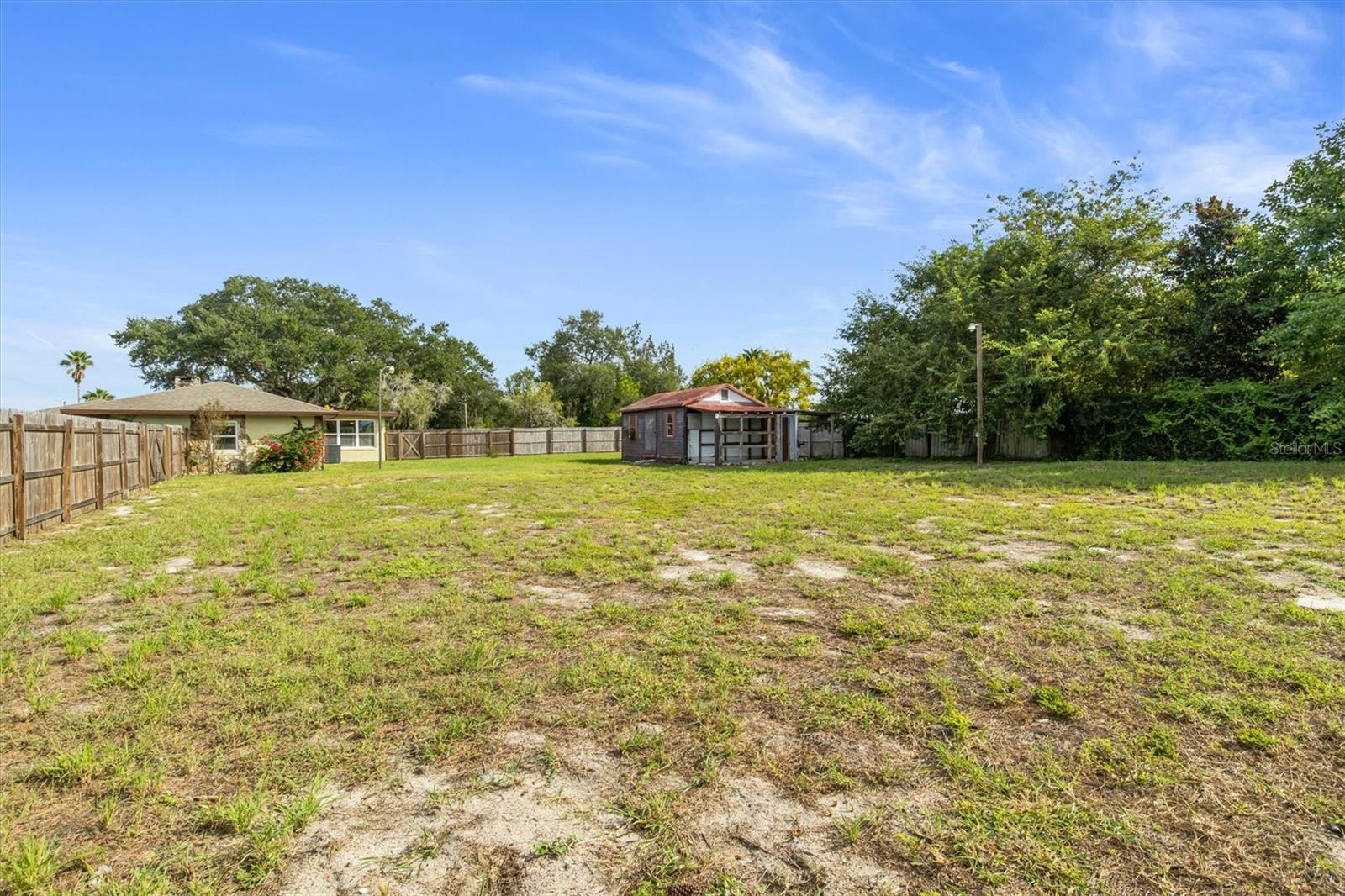 Backyard fully fenced