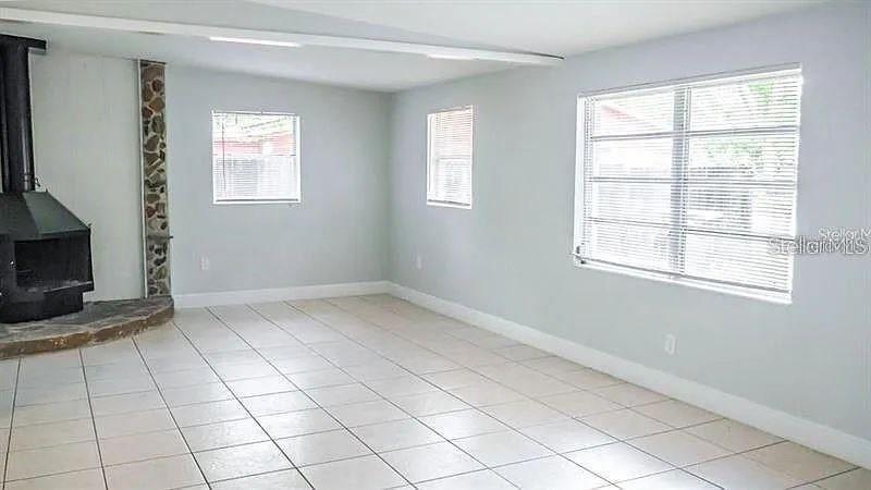 Living room with fireplace