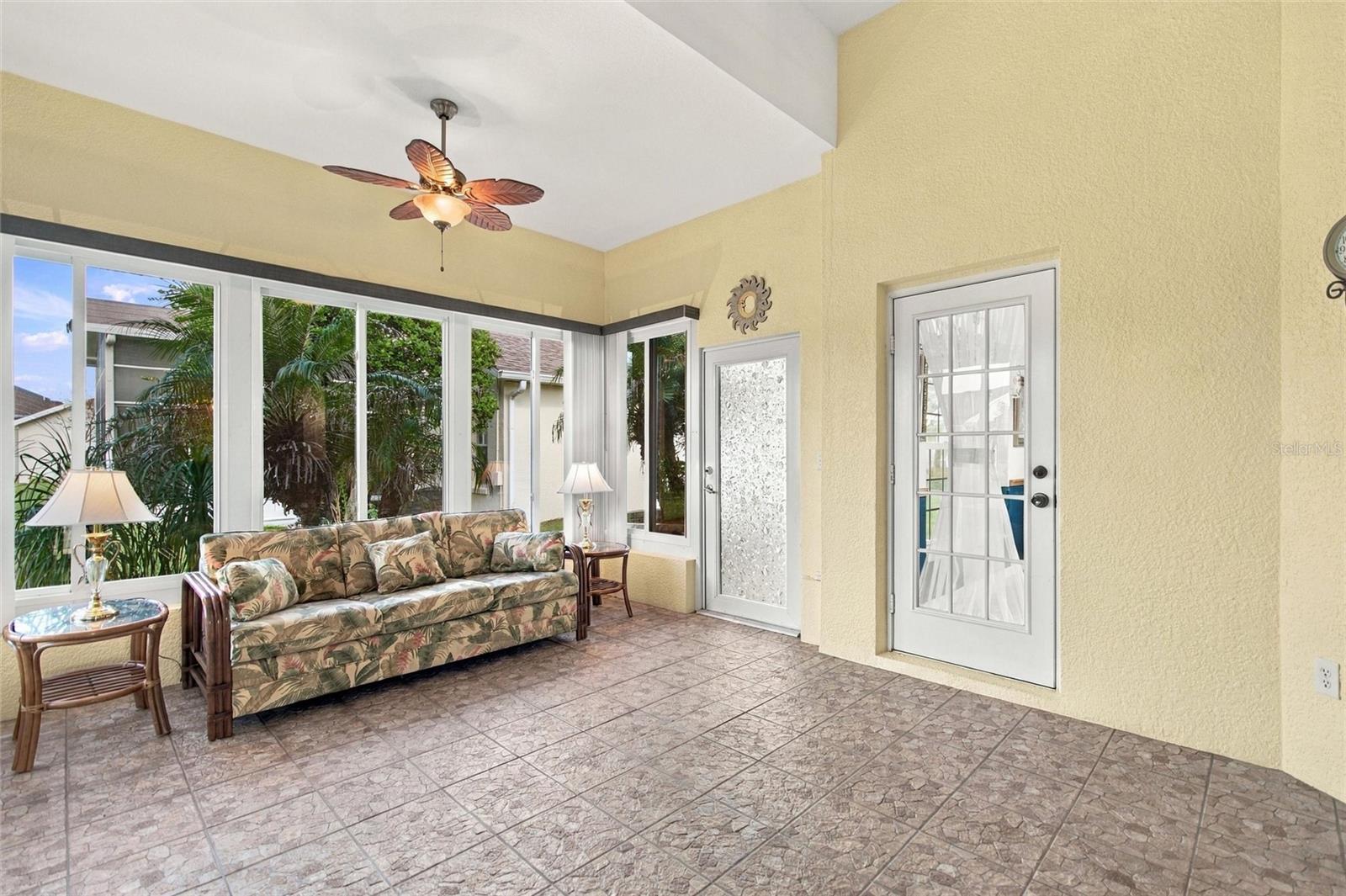 Florida Room with access door to Under-Roof Patio