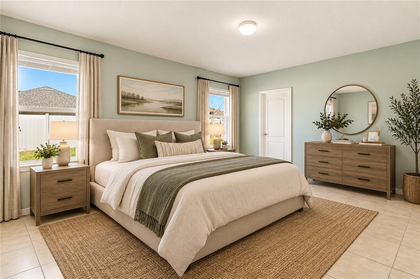 Virtual Staged Primary Bedroom