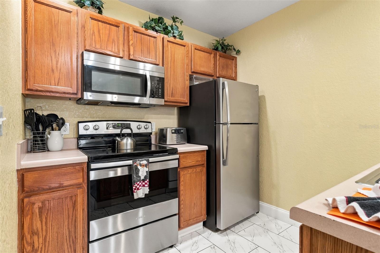Kitchen with high-top seating. Kitchen with high-top seating.