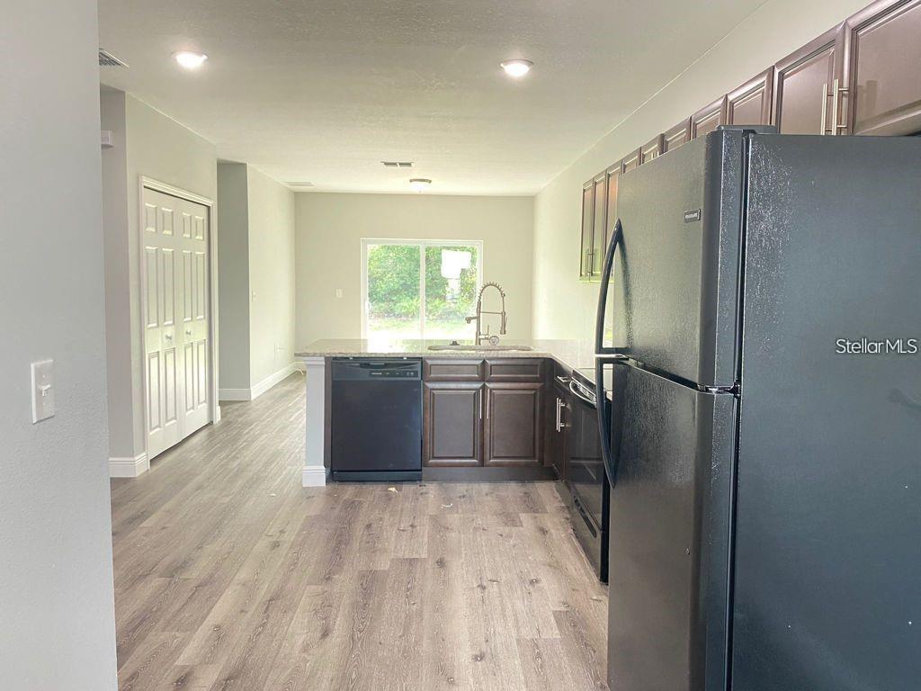 Original kitchen - rear living area view.