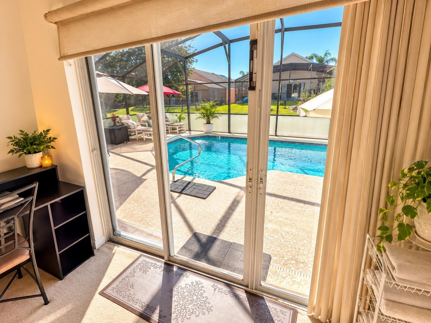 Pool view from living room