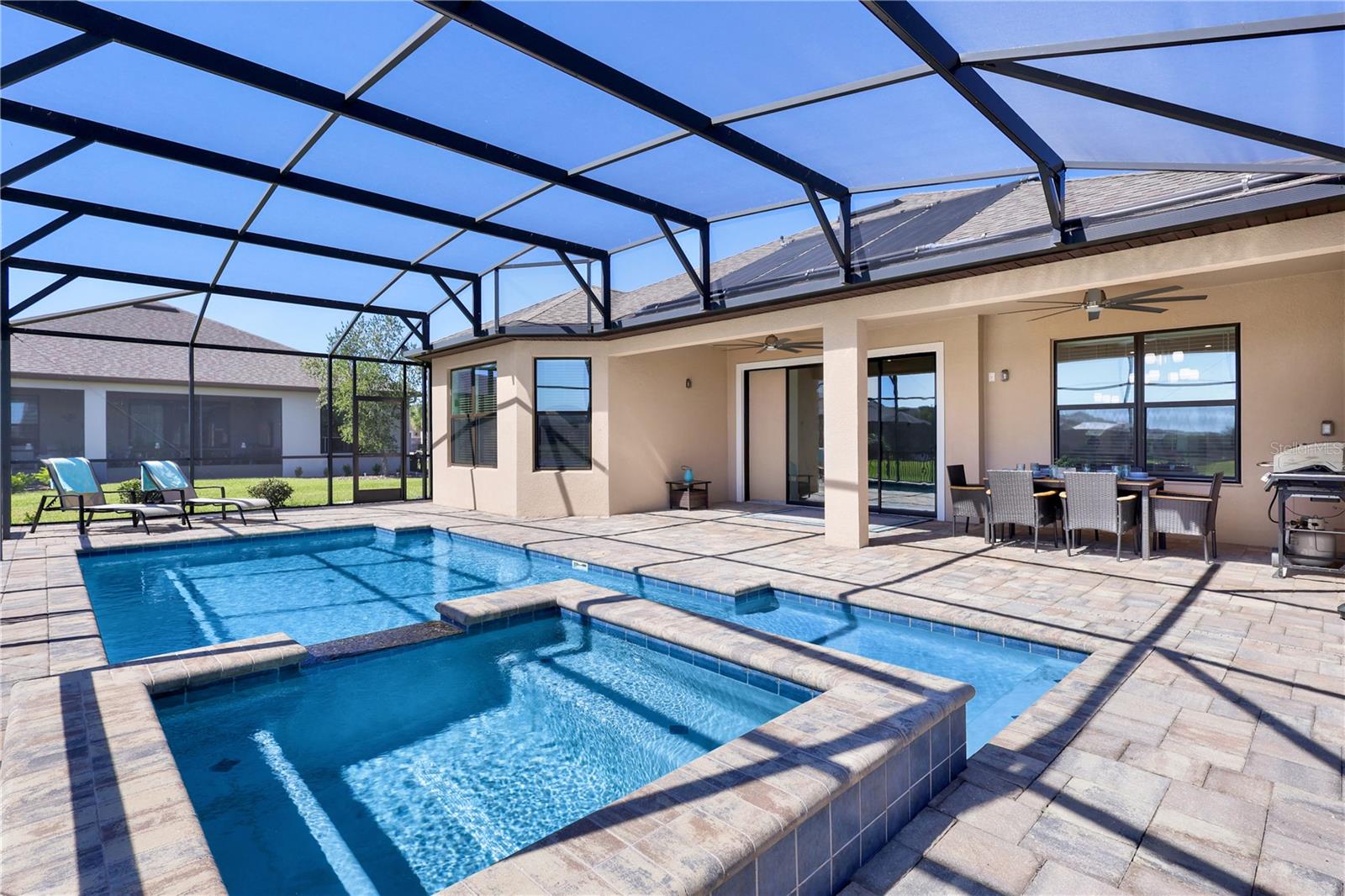 SALT WATER HEATED POOL WITH SPA