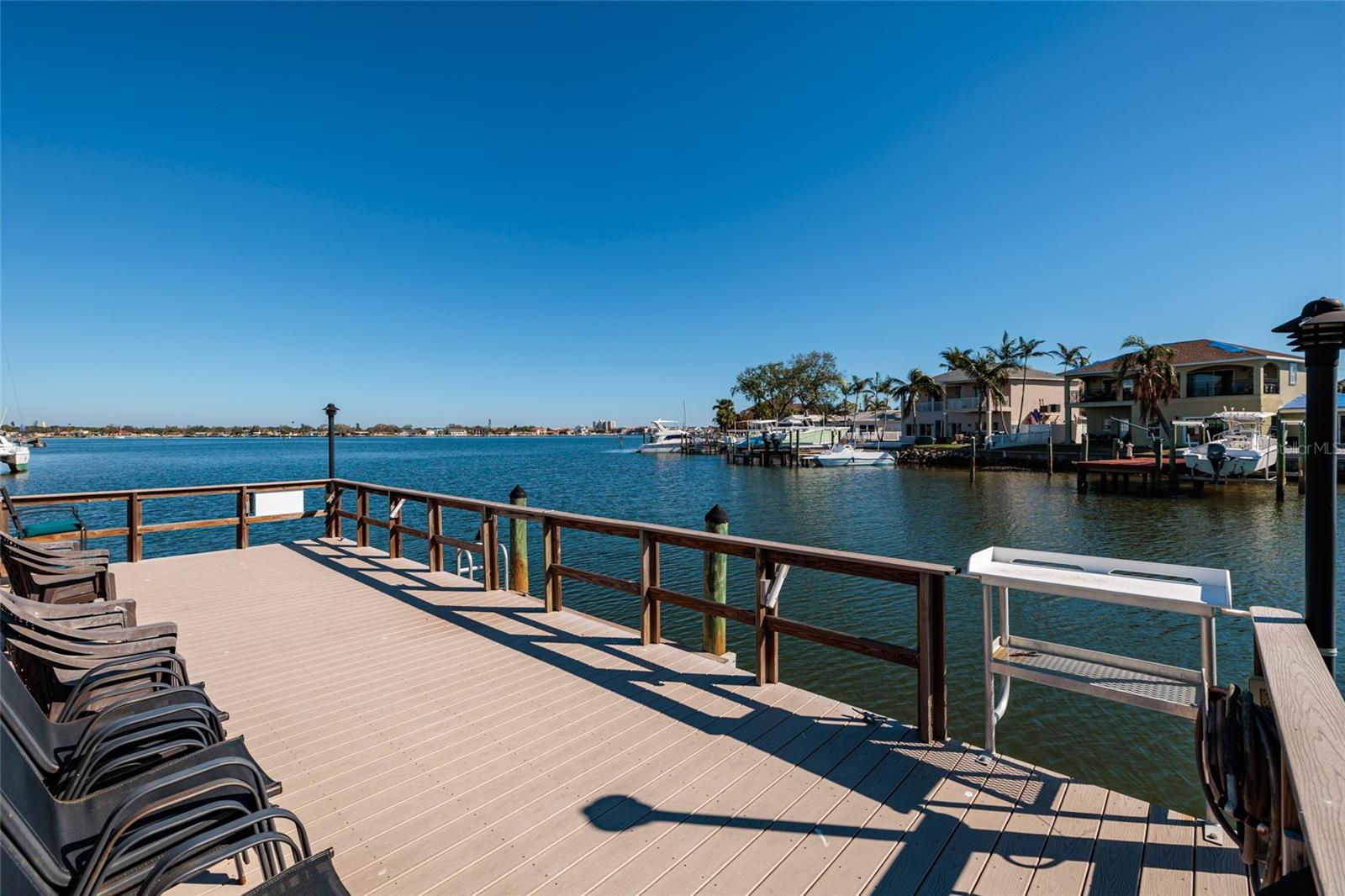 Pier w/Fish cutting table & gate for boat pick up & drop off. Composite deck, water & electric.
