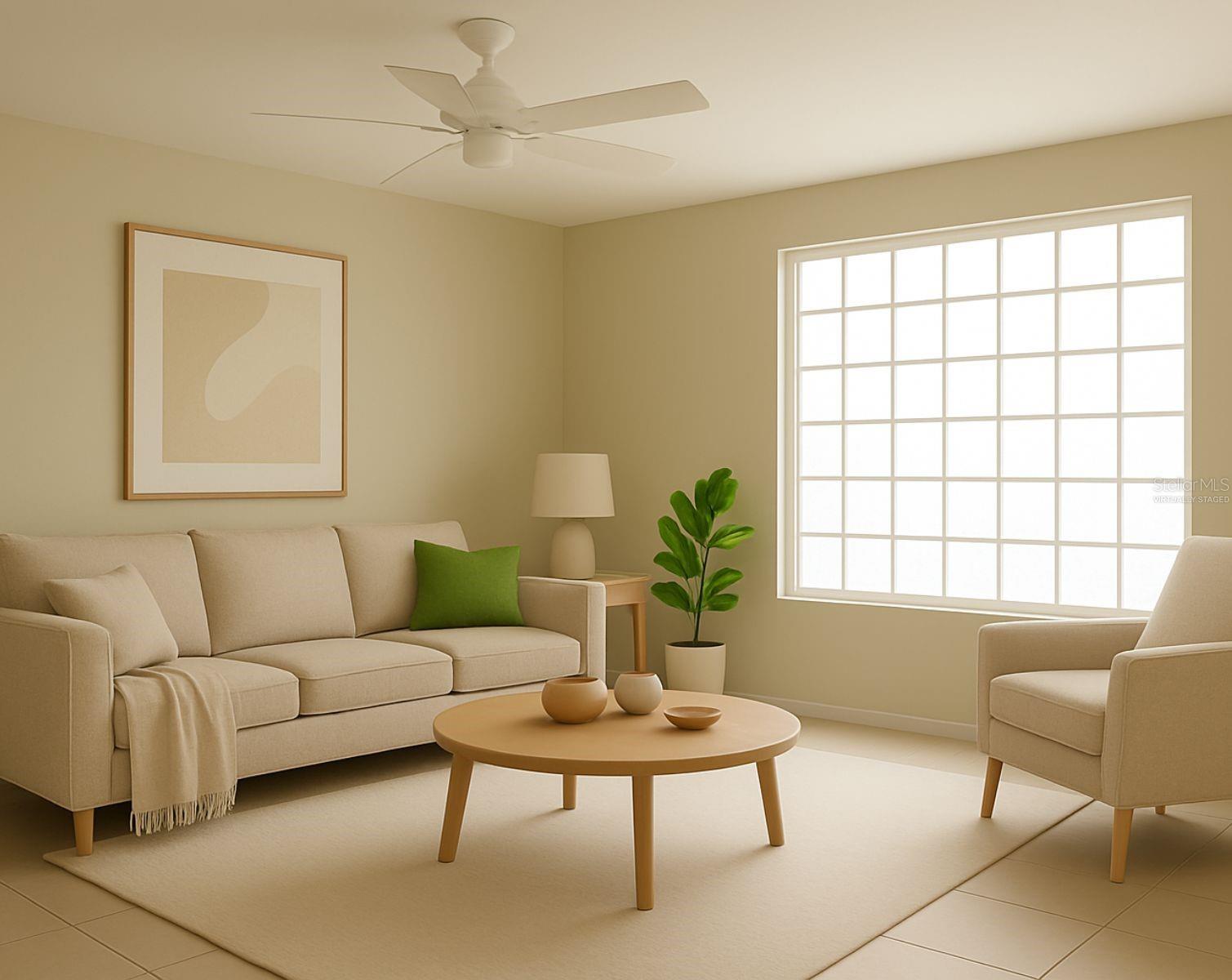 Living Room - virtually staged