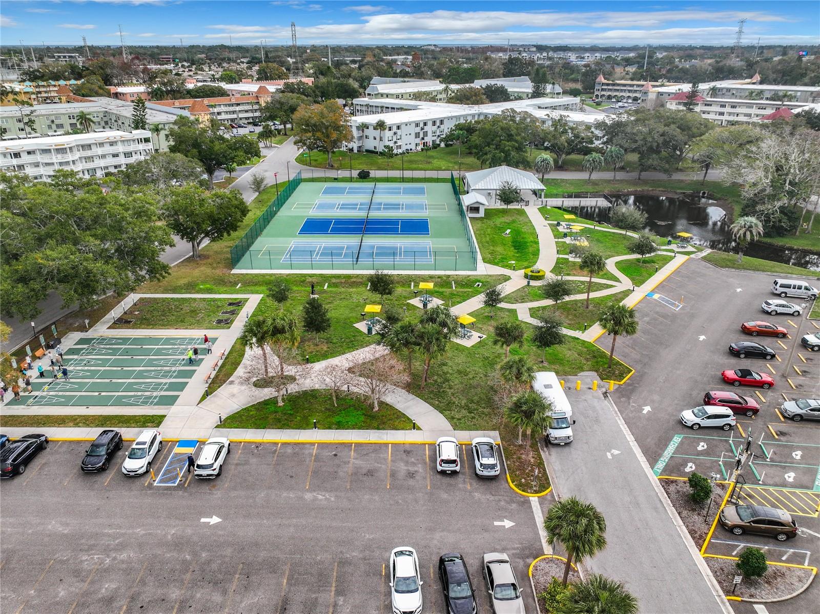Ariel view of amenities