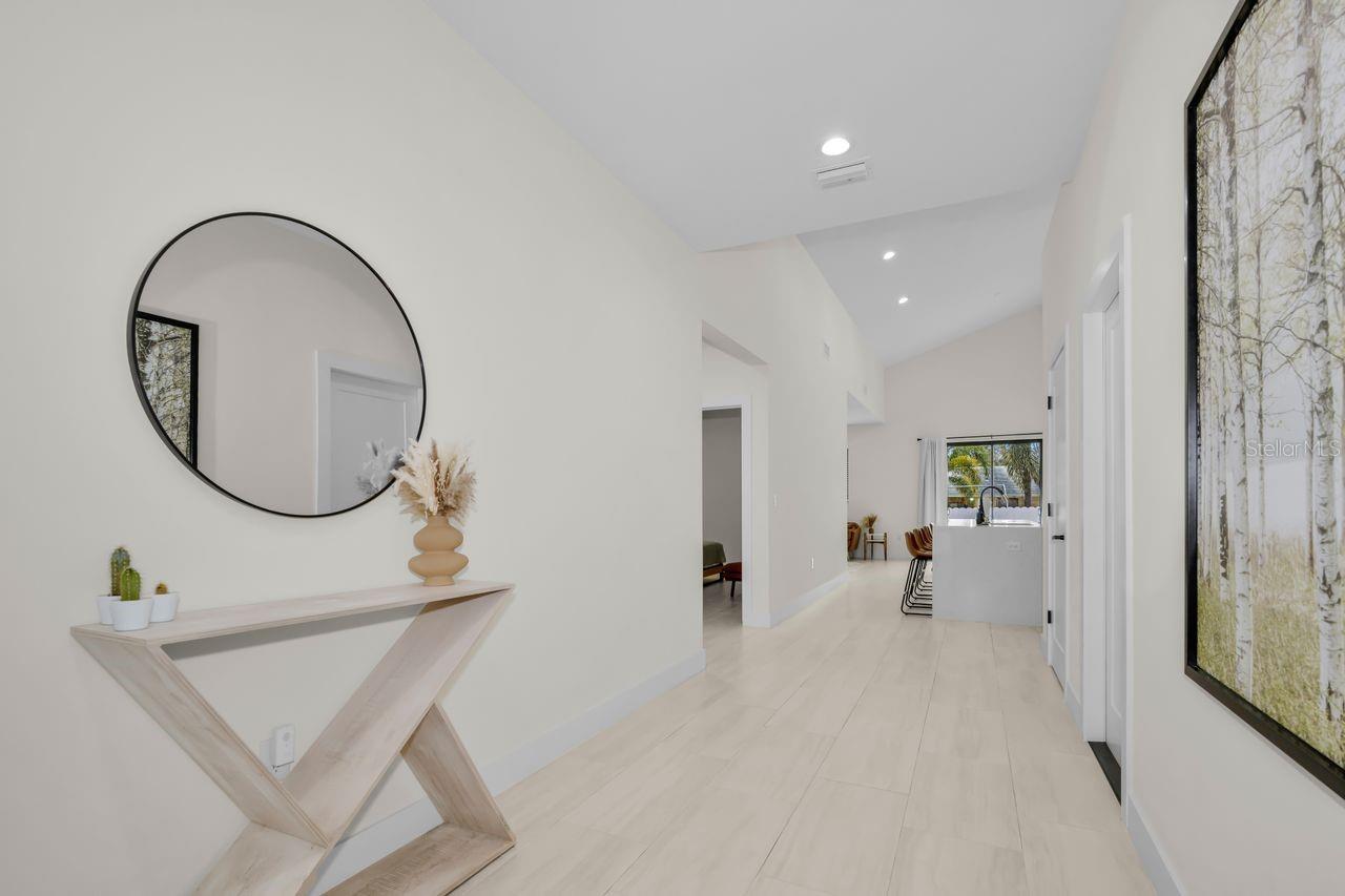 Looking towards the kitchen and main living area.