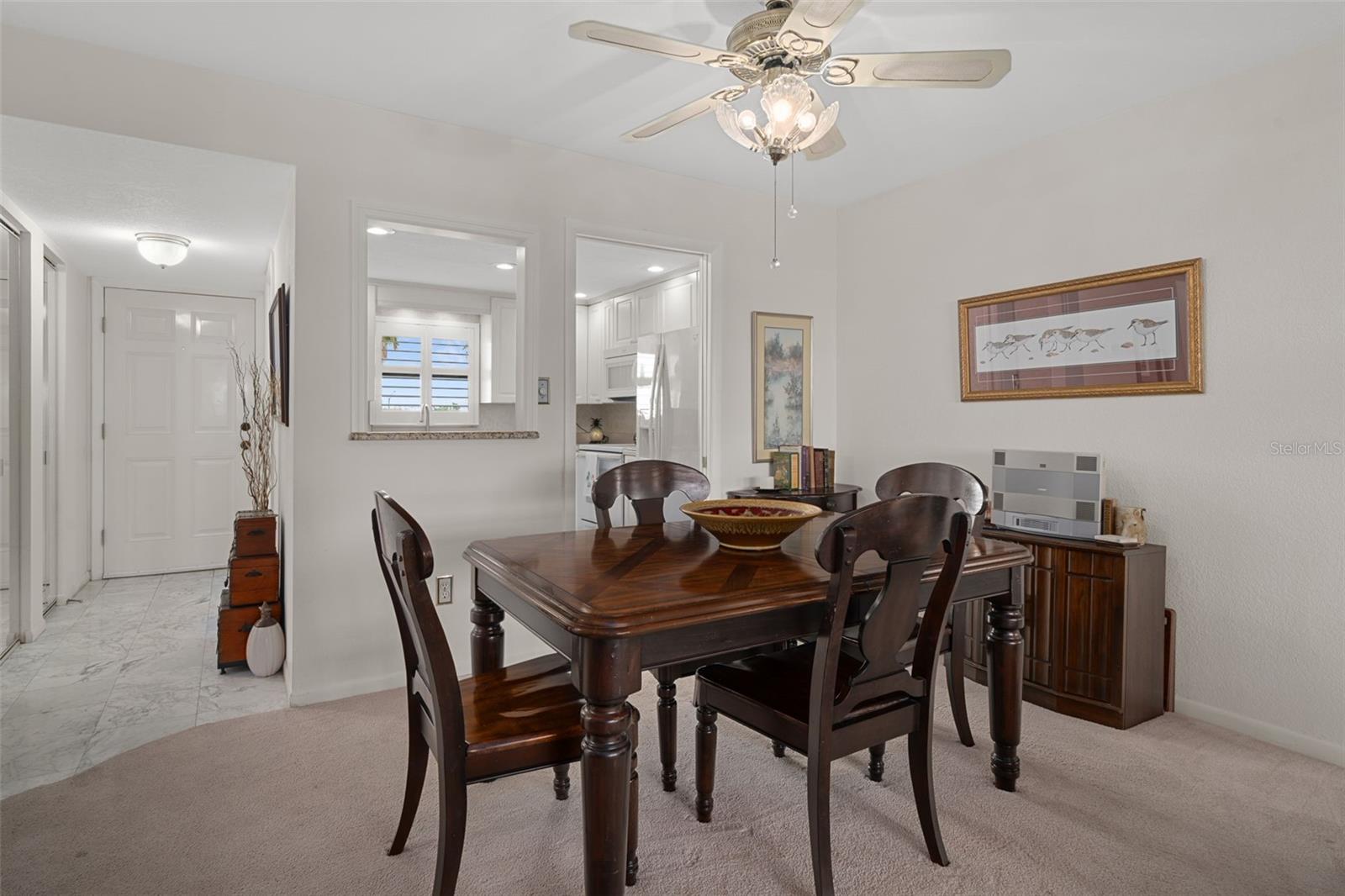 Dining Room offers seating for four