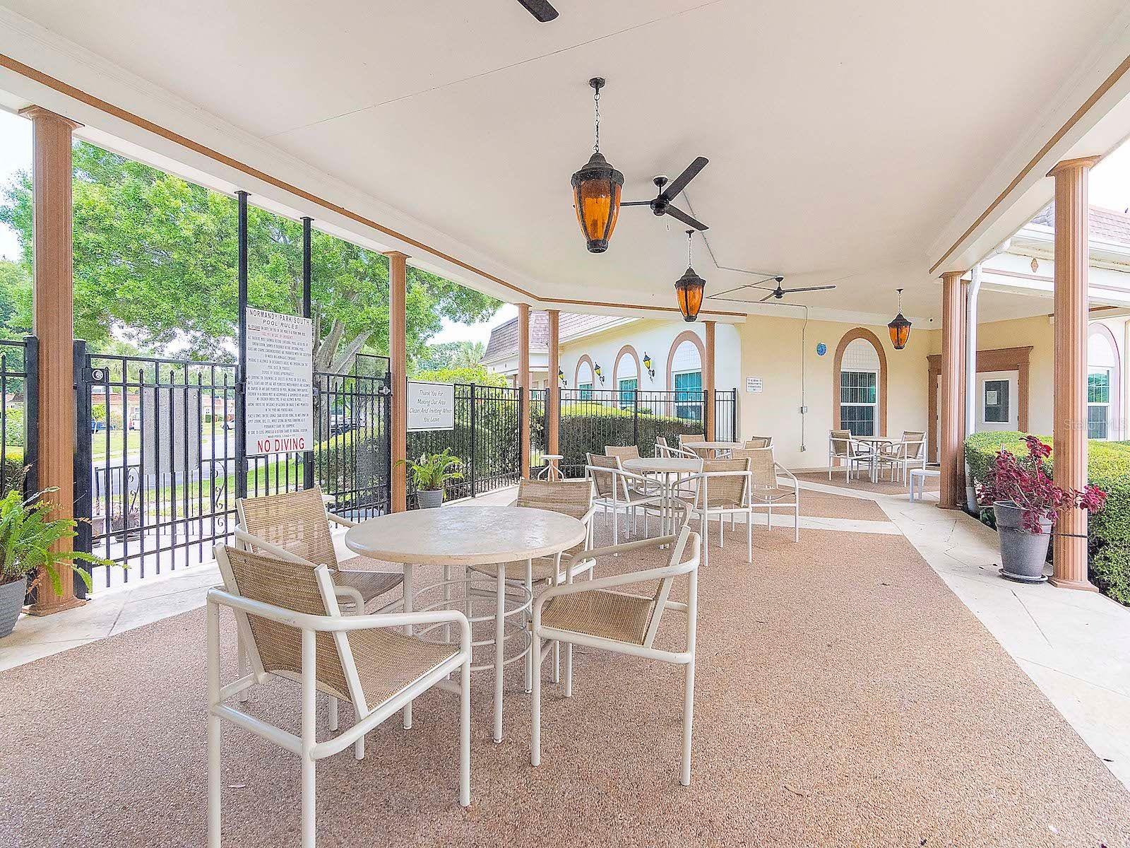 Portico Overlooks Pool
