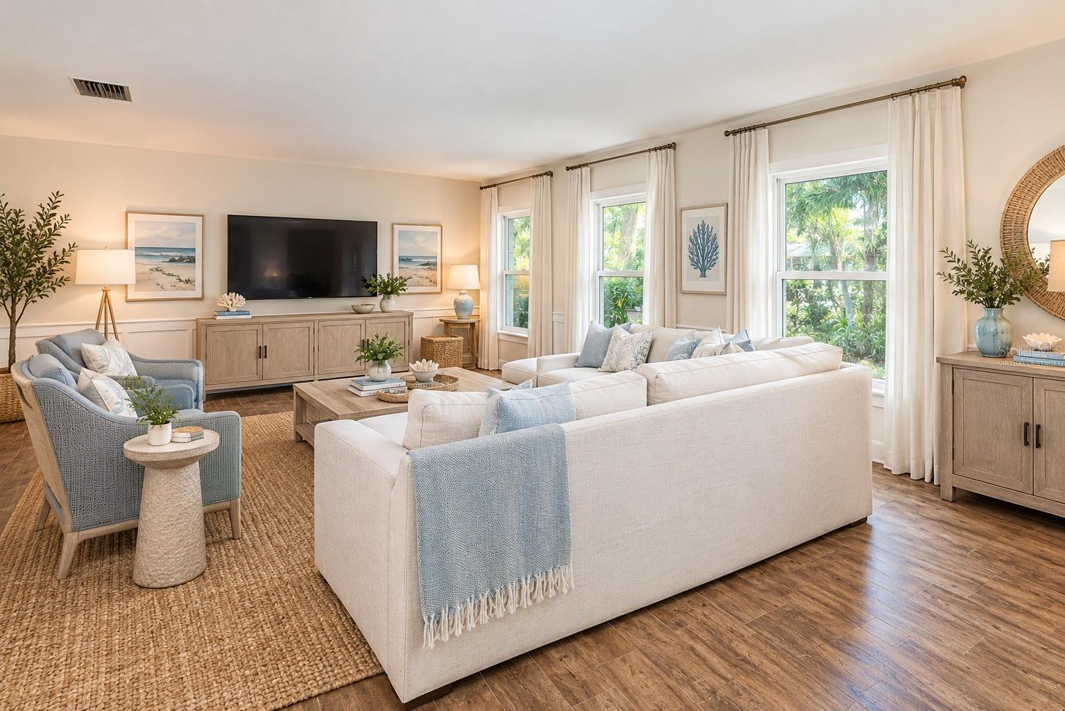 Virtually staged main living room