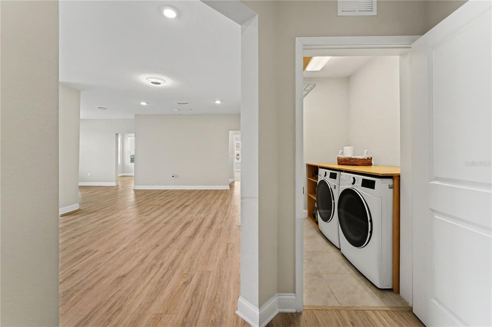 Location of the laundry room (door open)