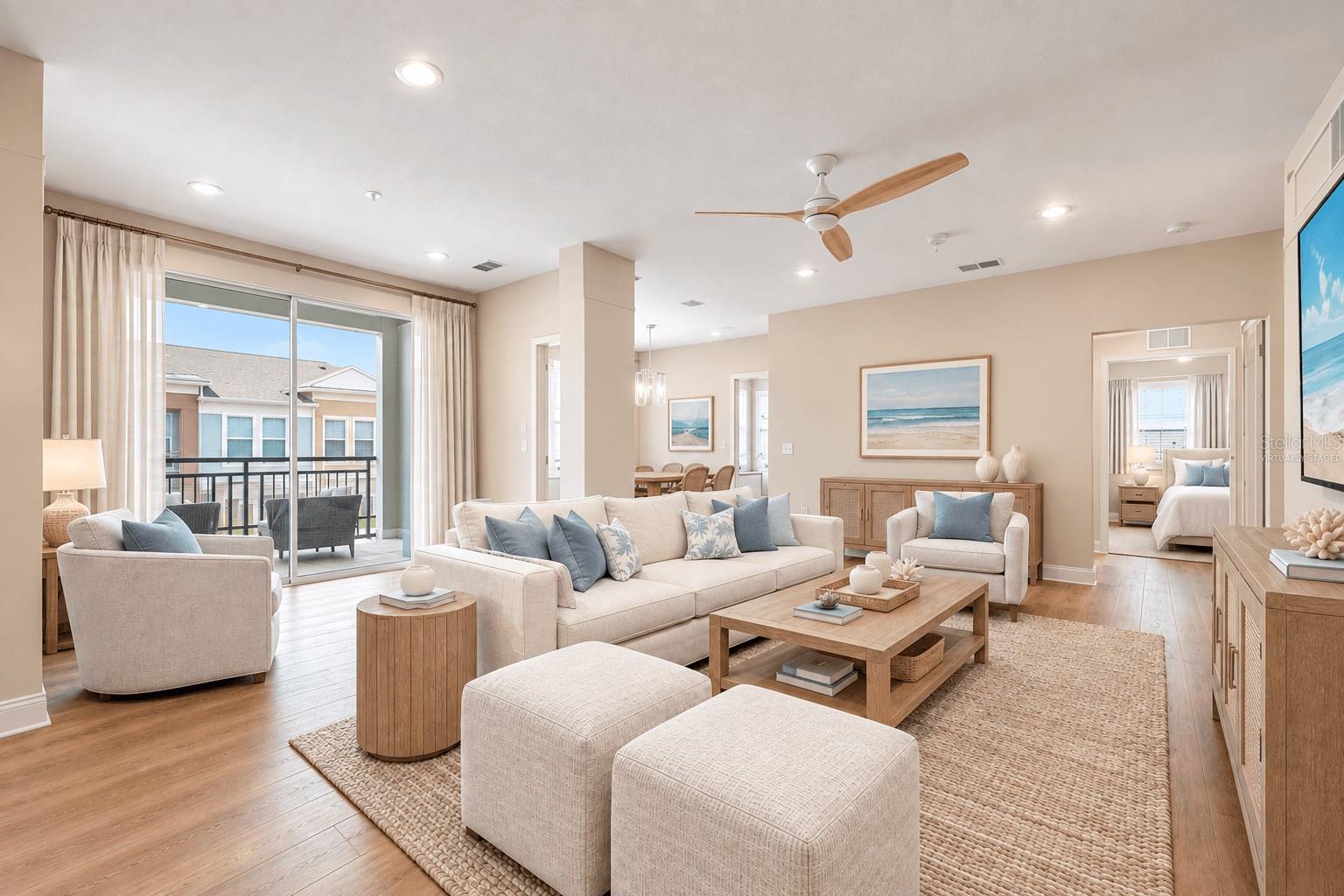 Virtually staged great room
