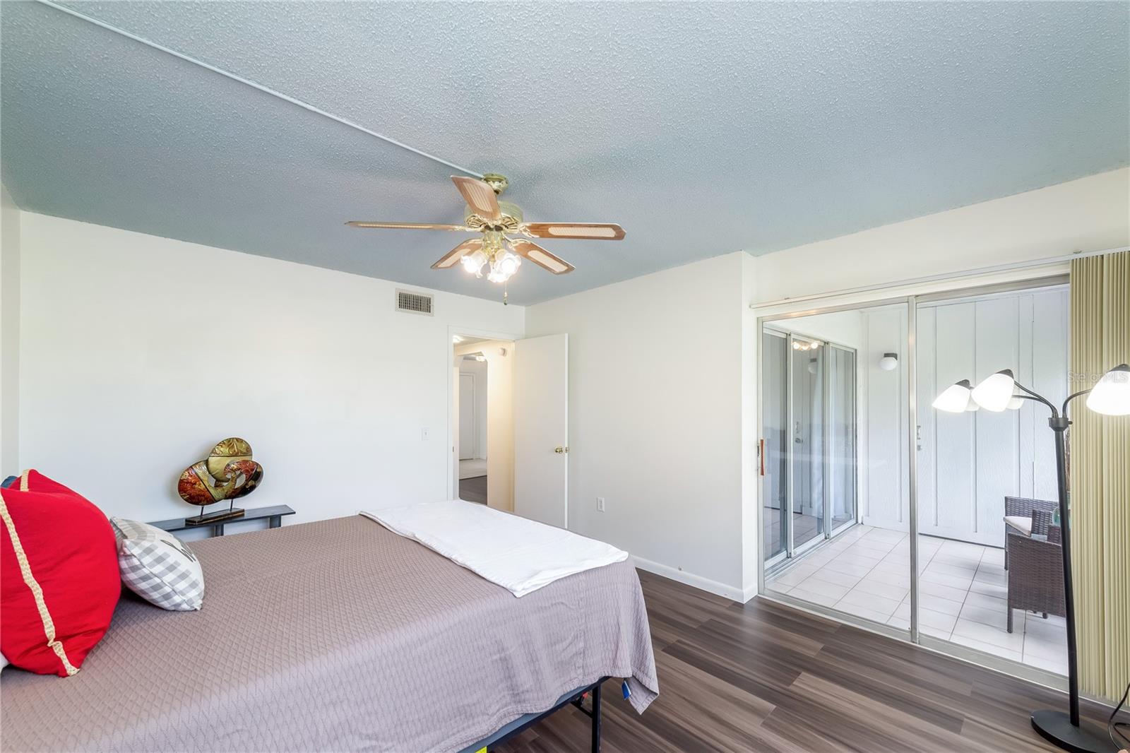 Spacious bedroom with access to the patio
