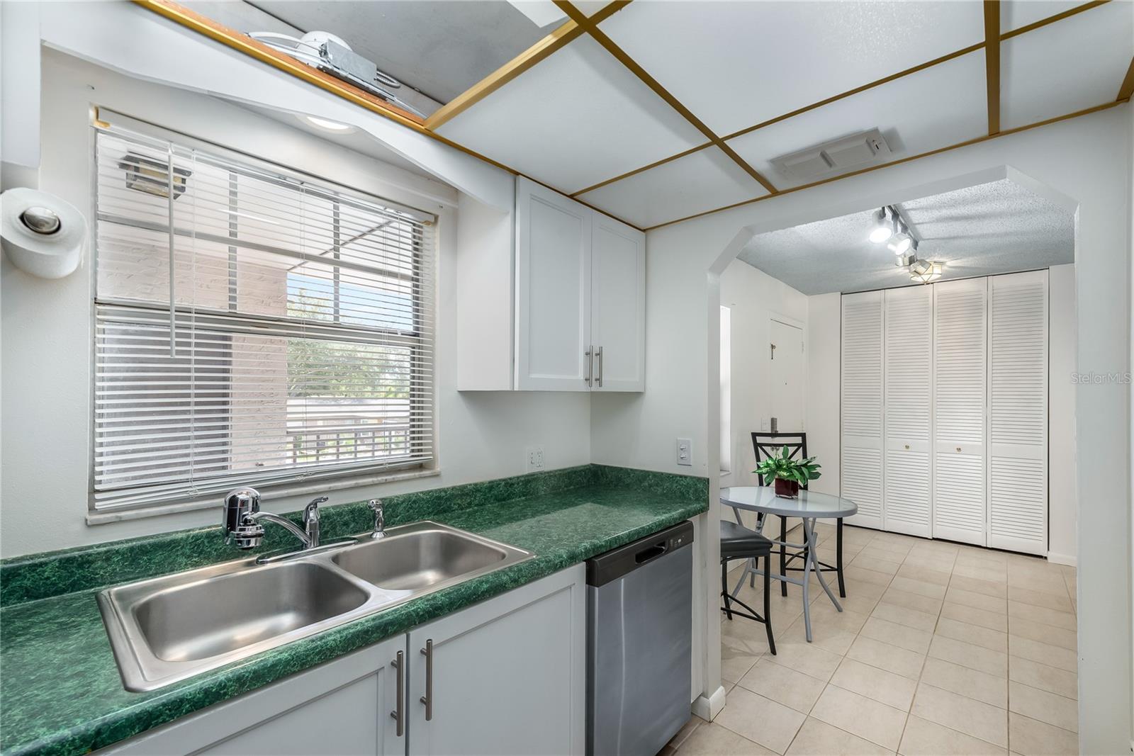 A kitchen with a view