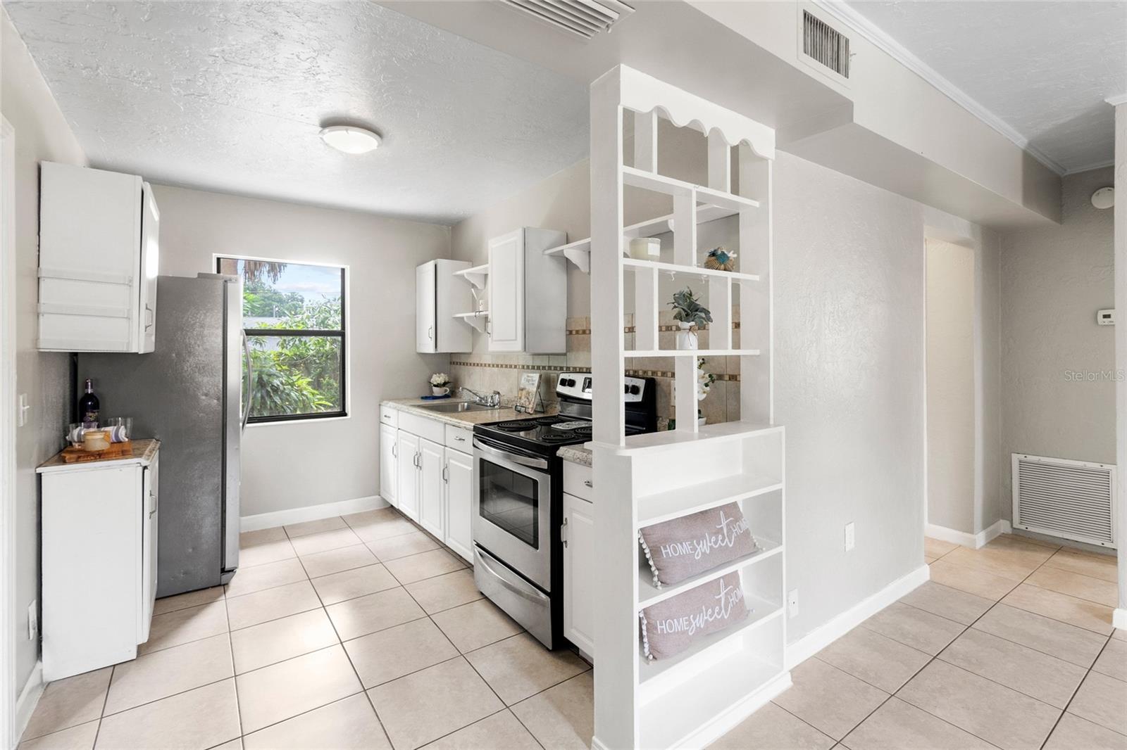 Awesome built in shelving and nooks!