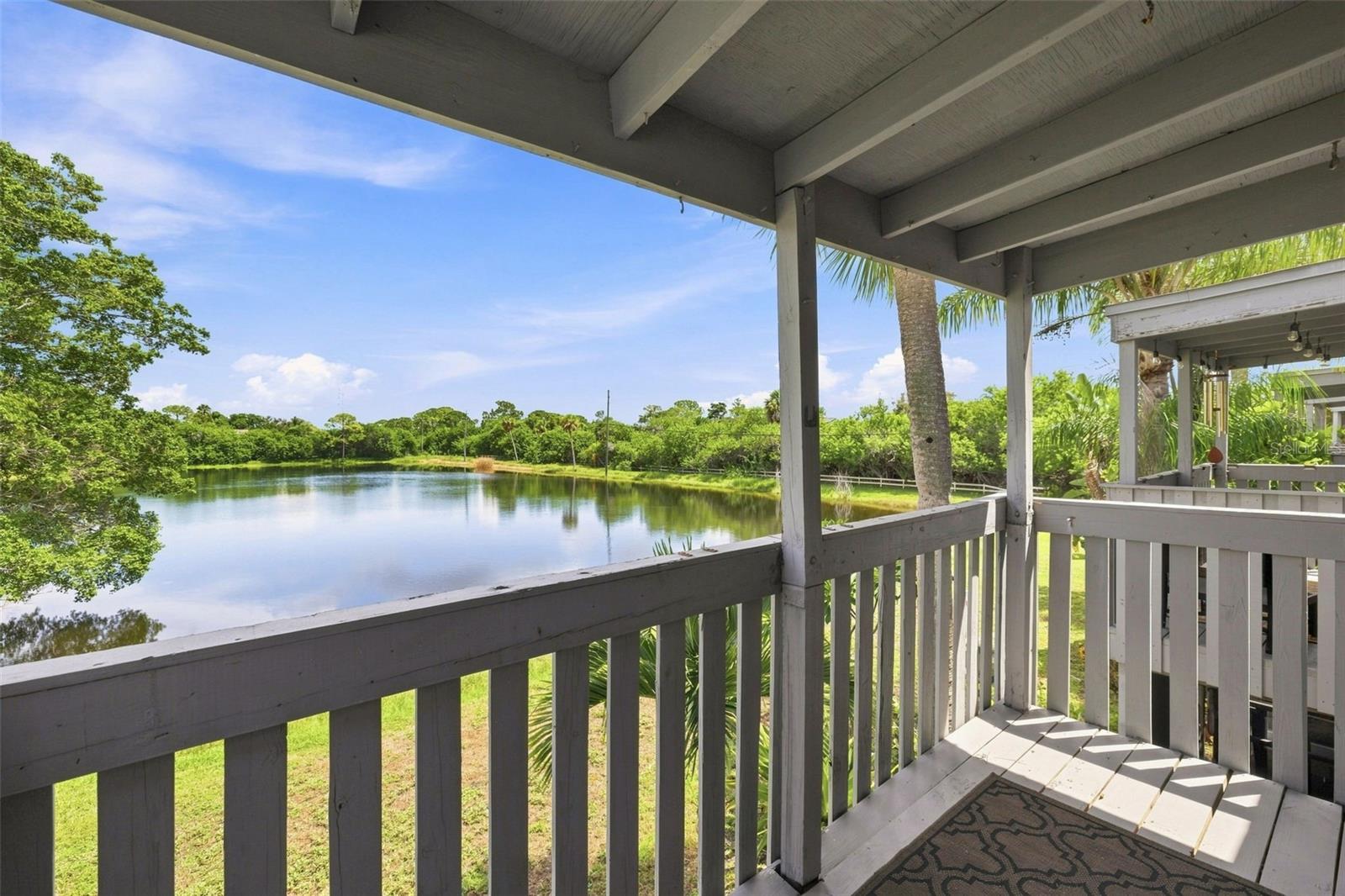 Beautiful Pond View Covered Balcony.