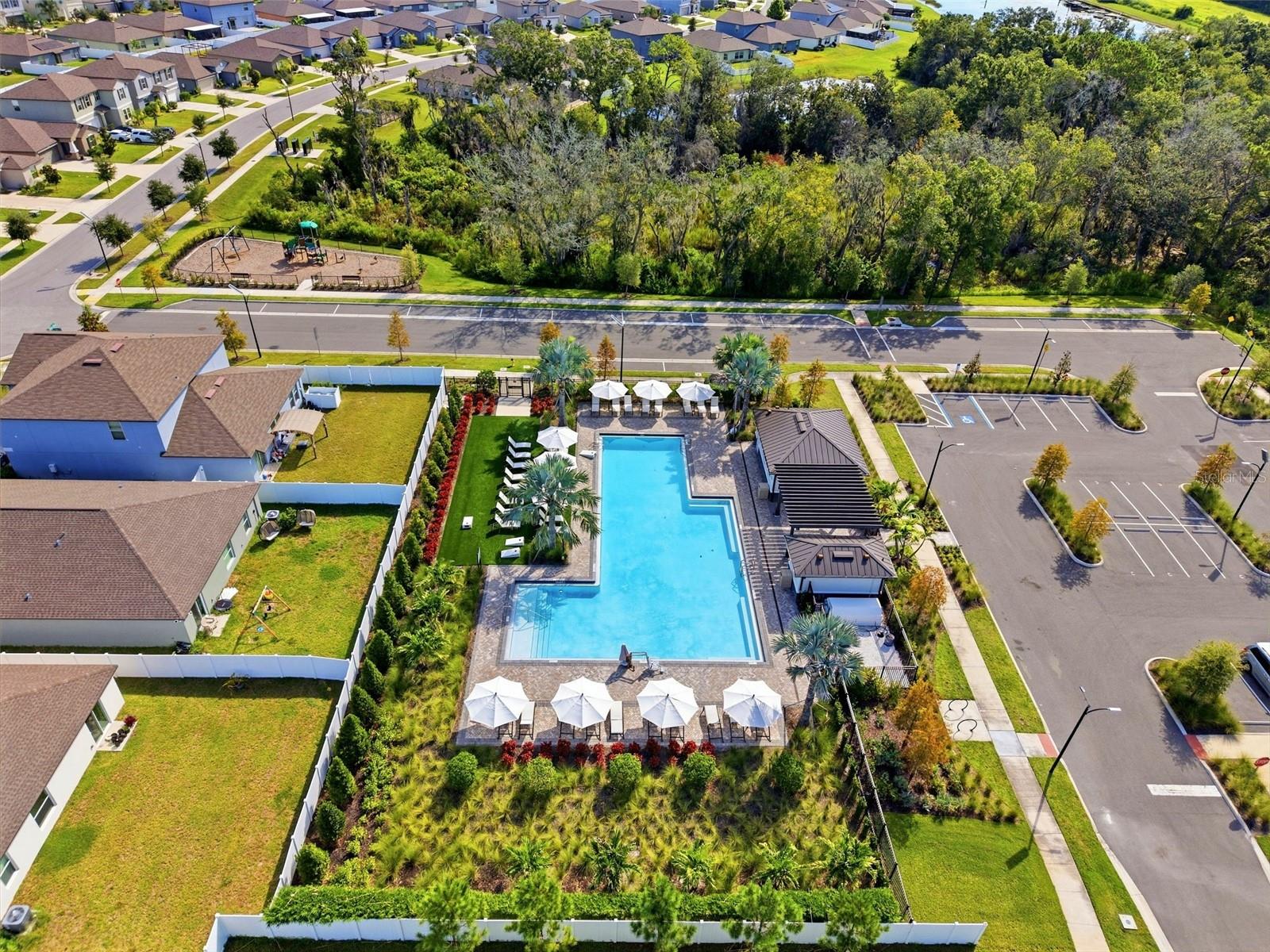 Community pool & playground area