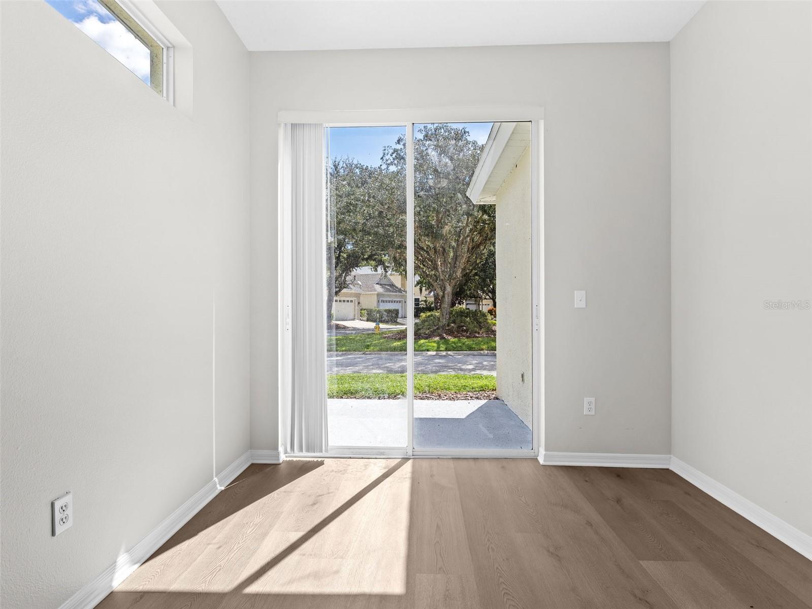 Dinette room opens to back of home