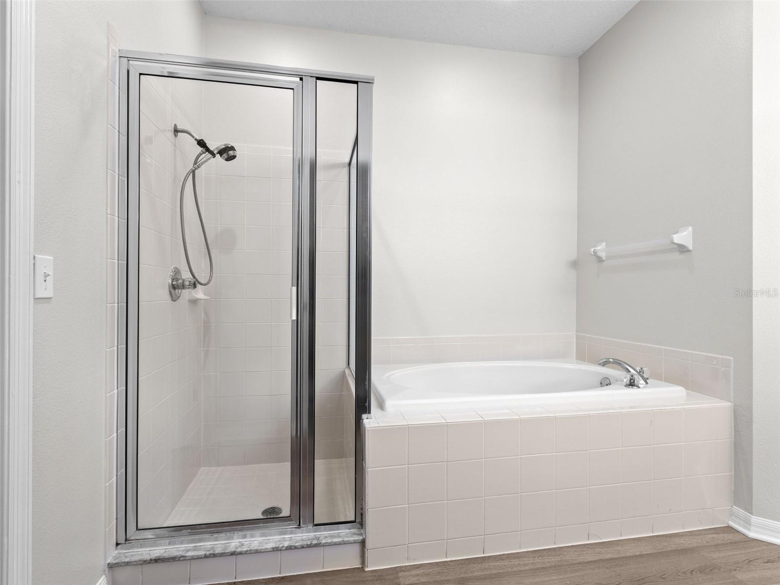 Garden tub and separate  shower