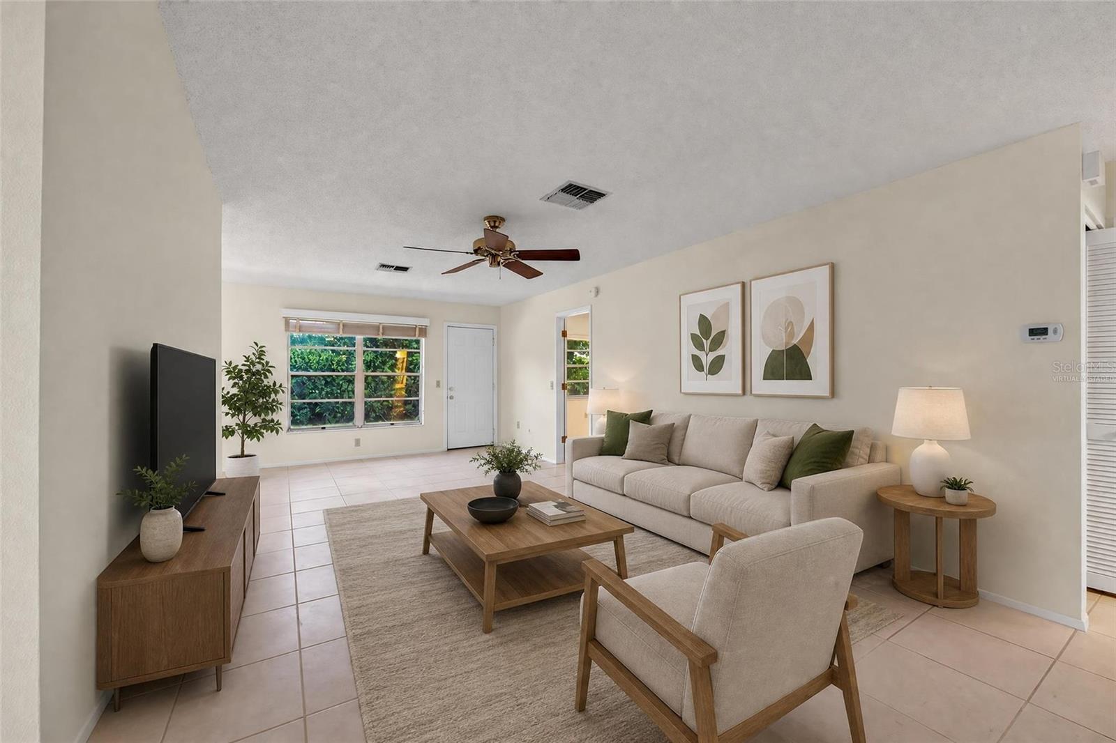 Virtually Staged Living Room- 9545 Danville Court, #42, New Port Richey, FL 34655Wedgewood Village Condos in Heritage Lake