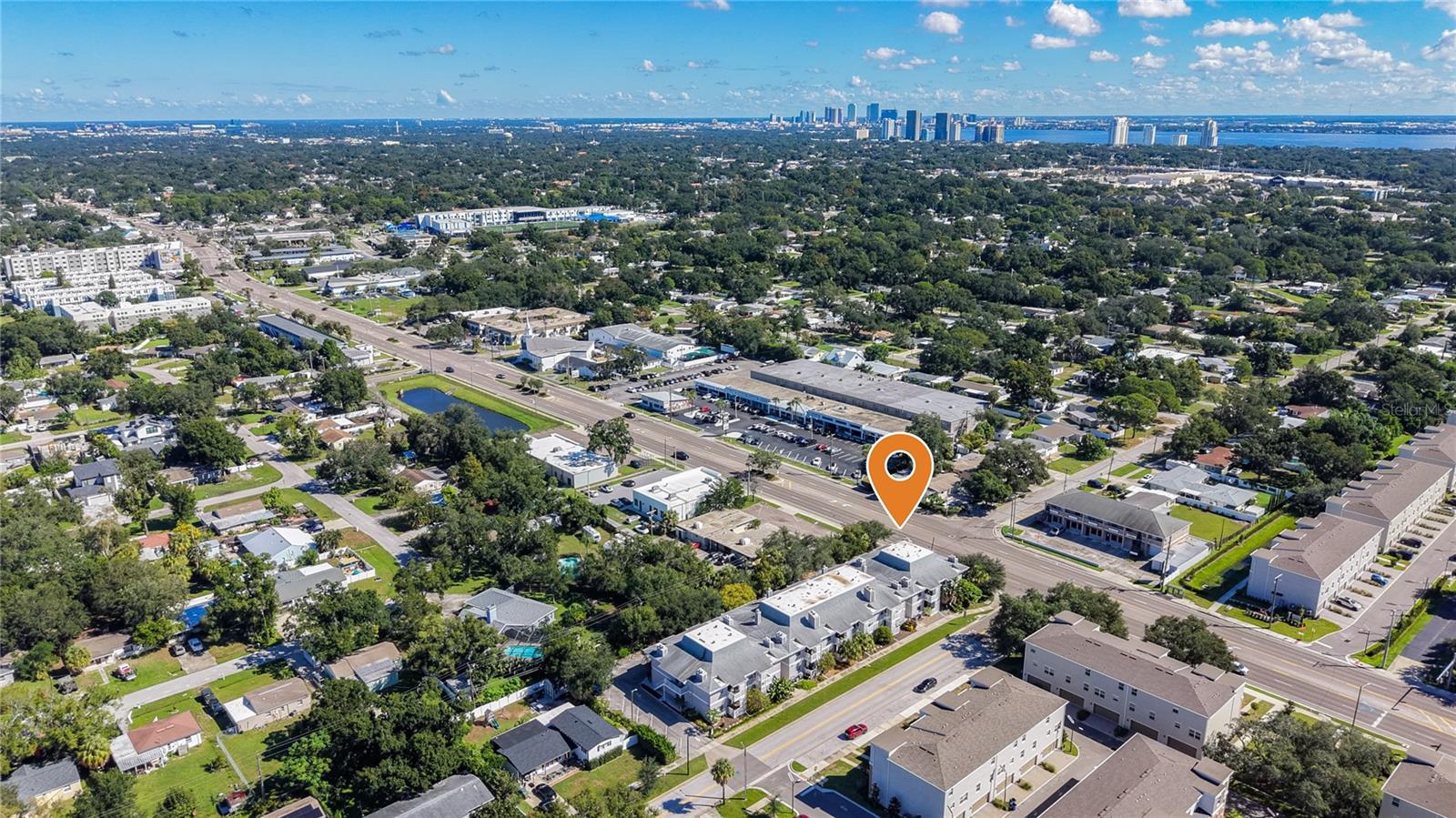 Aerial shot facing east toward downtown Tampa Aerial shot facing east toward downtown Tampa