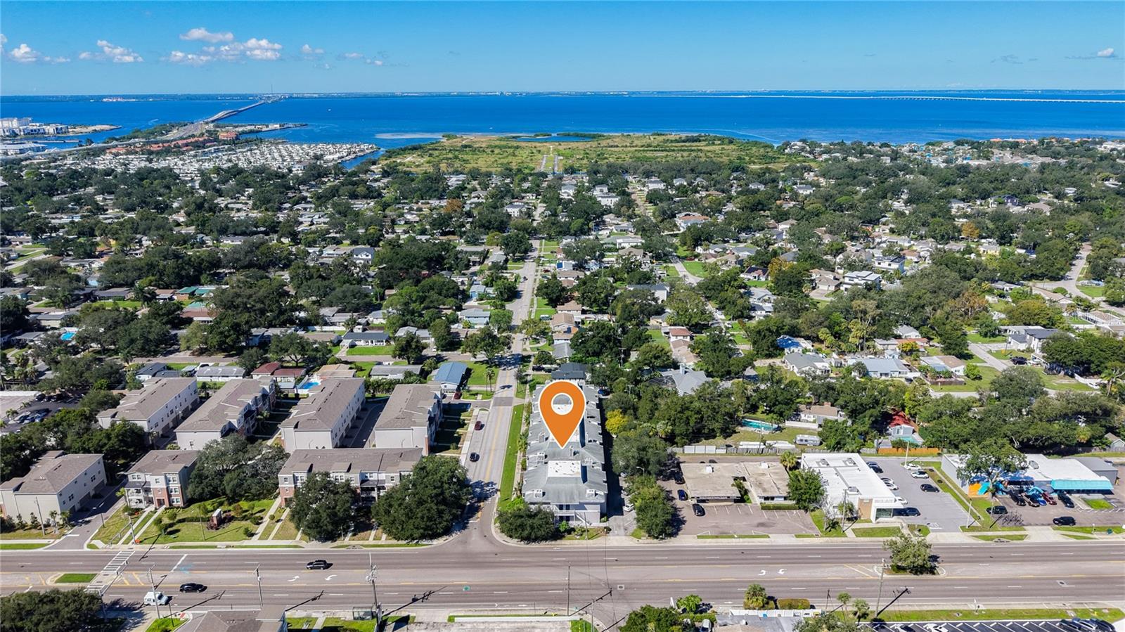 Aerial shot facing west toward Old Tampa Bay Aerial shot facing west toward Old Tampa Bay