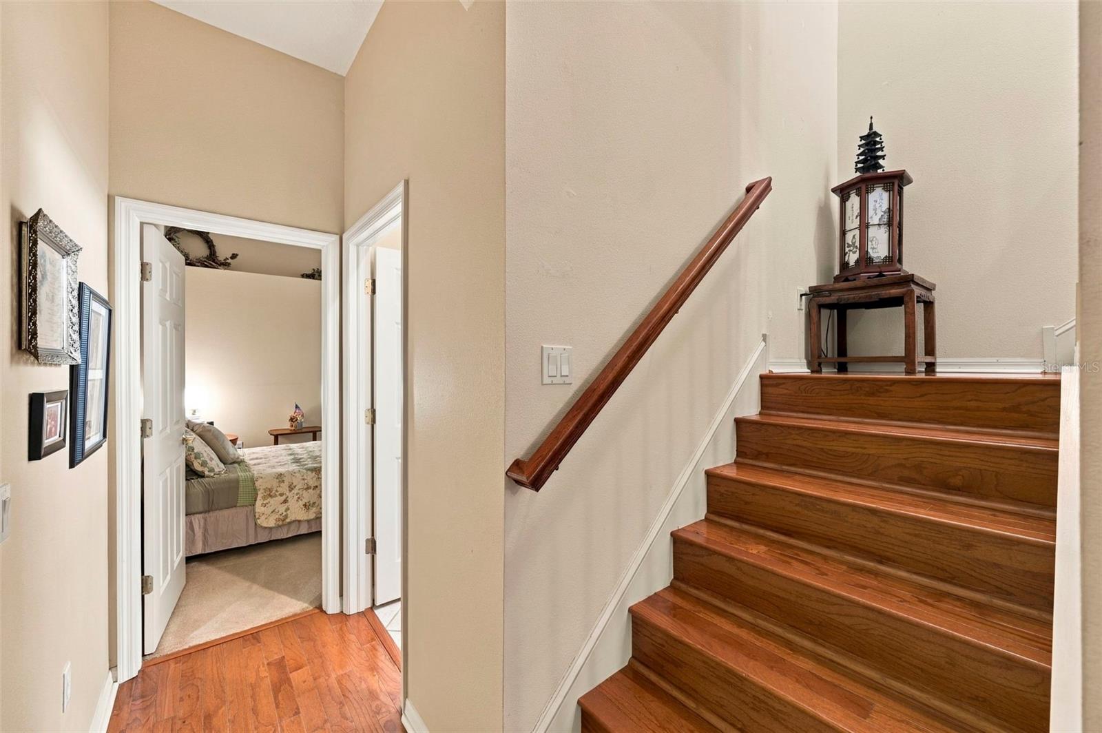 Upstairs - Hardwood stairs