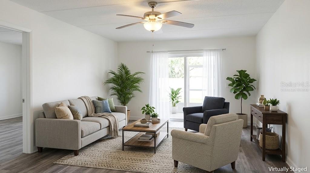 virtually staged living room